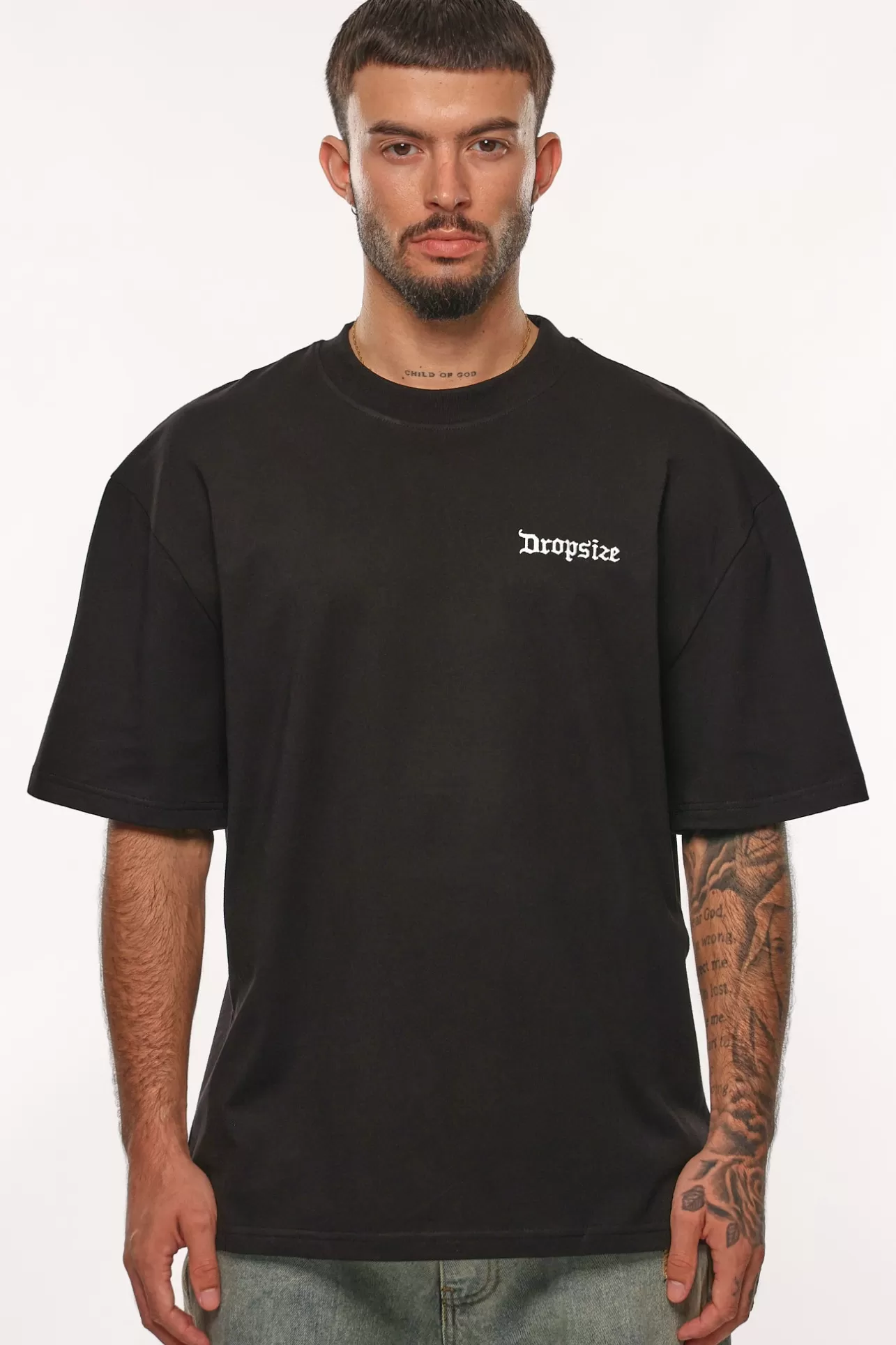 Dropsize HEAVY OVERSIZE RISE ABOVE THE REST T-SHIRT BLACK* T Shirt
