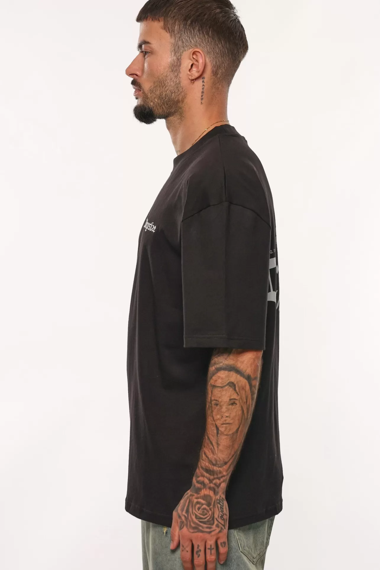 Dropsize HEAVY OVERSIZE RISE ABOVE THE REST T-SHIRT BLACK* T Shirt