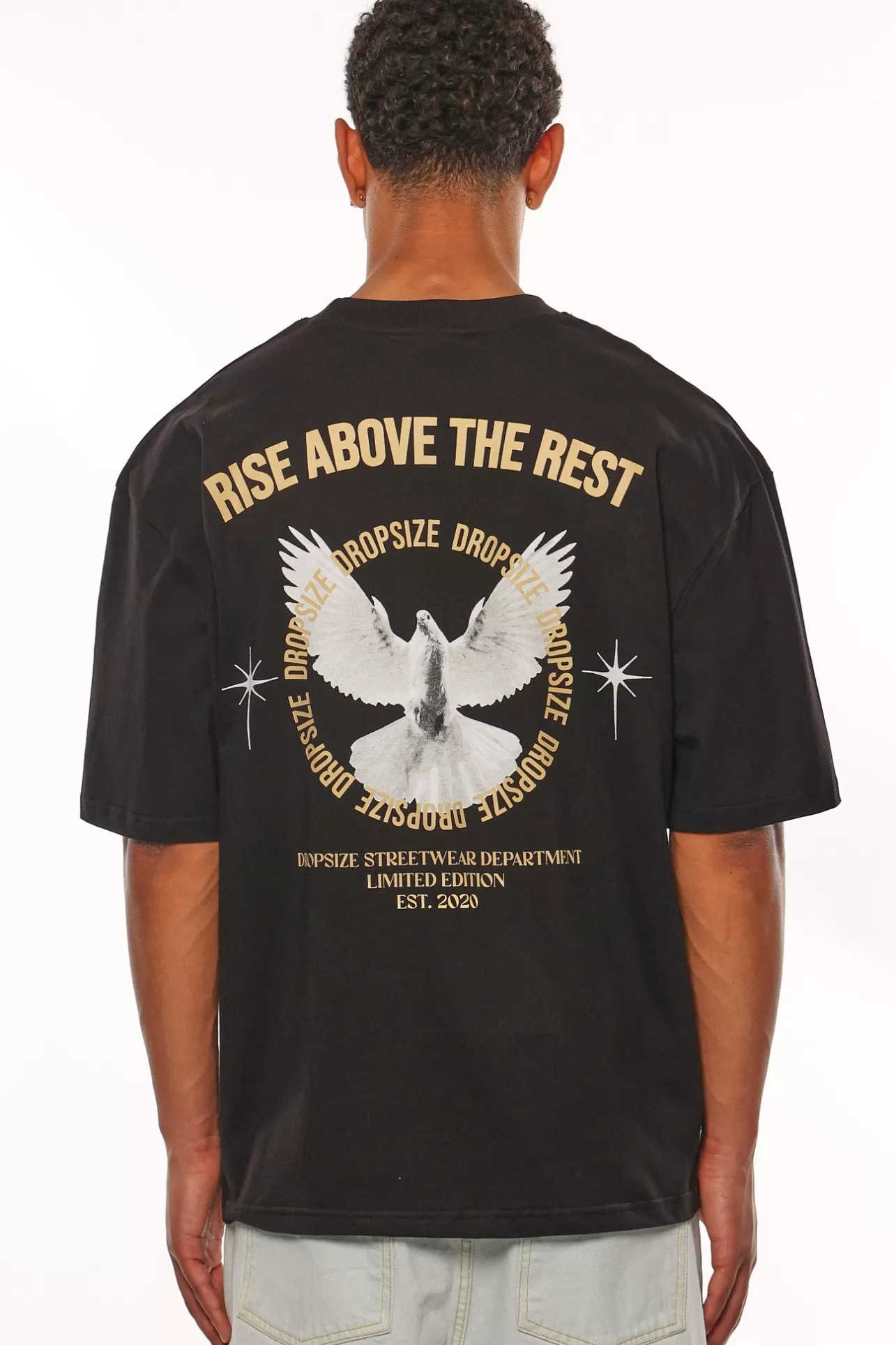 Dropsize HEAVY OVERSIZE RISE ABOVE T-SHIRT BLACK* T Shirt