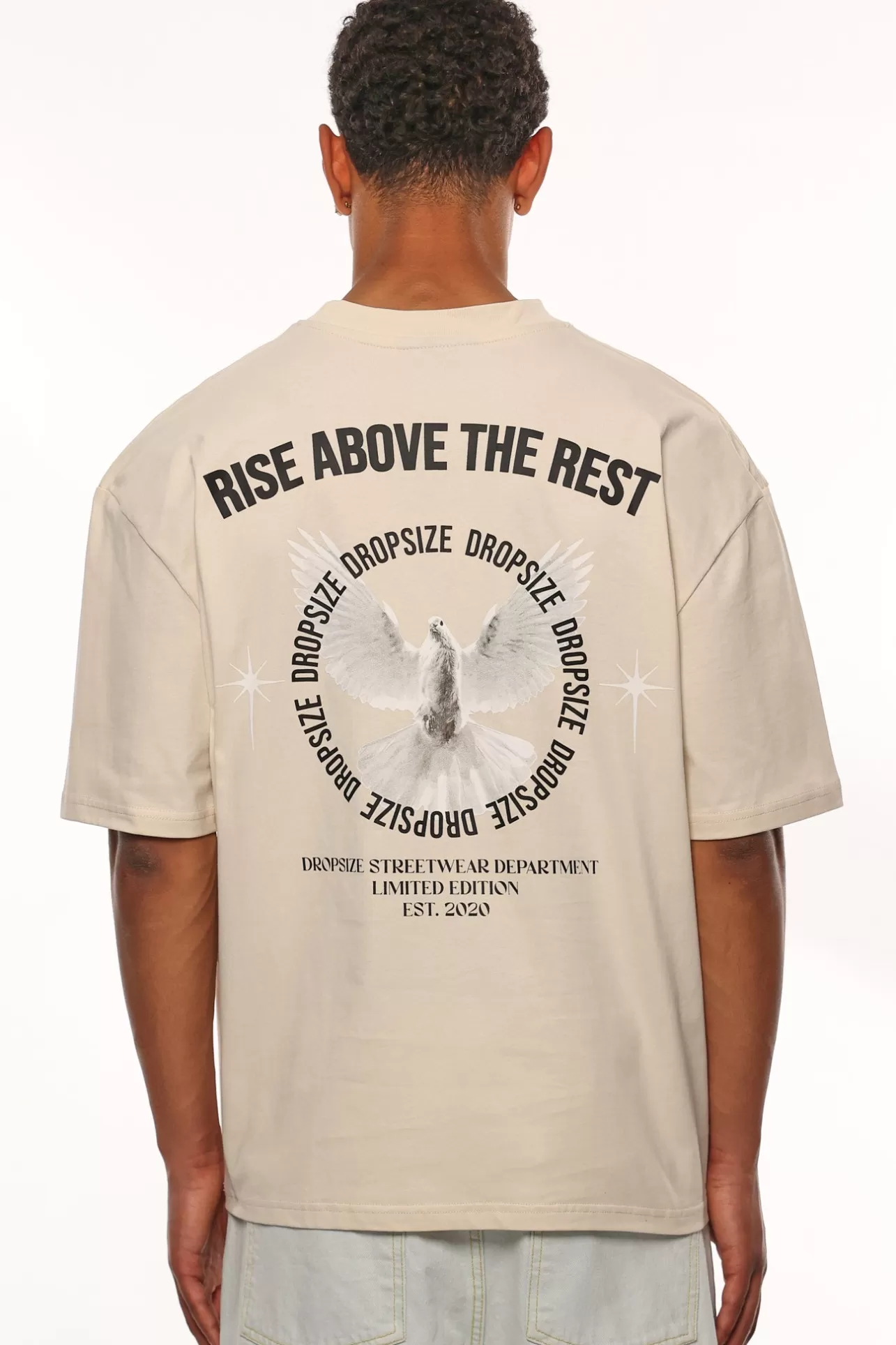 Dropsize HEAVY OVERSIZE RISE ABOVE T-SHIRT COCONUT MILK* T Shirt