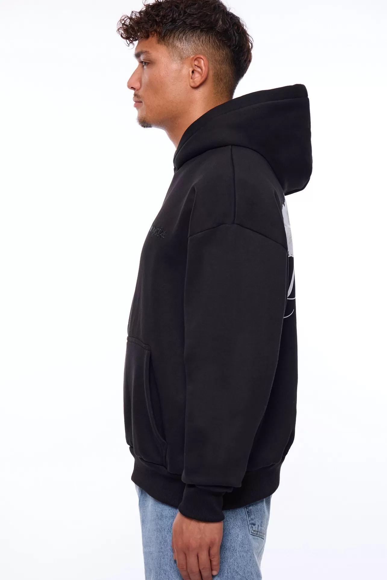 Dropsize HEAVY OVERSIZE RISE AND SHINE HOODIE BLACK* Hoodie