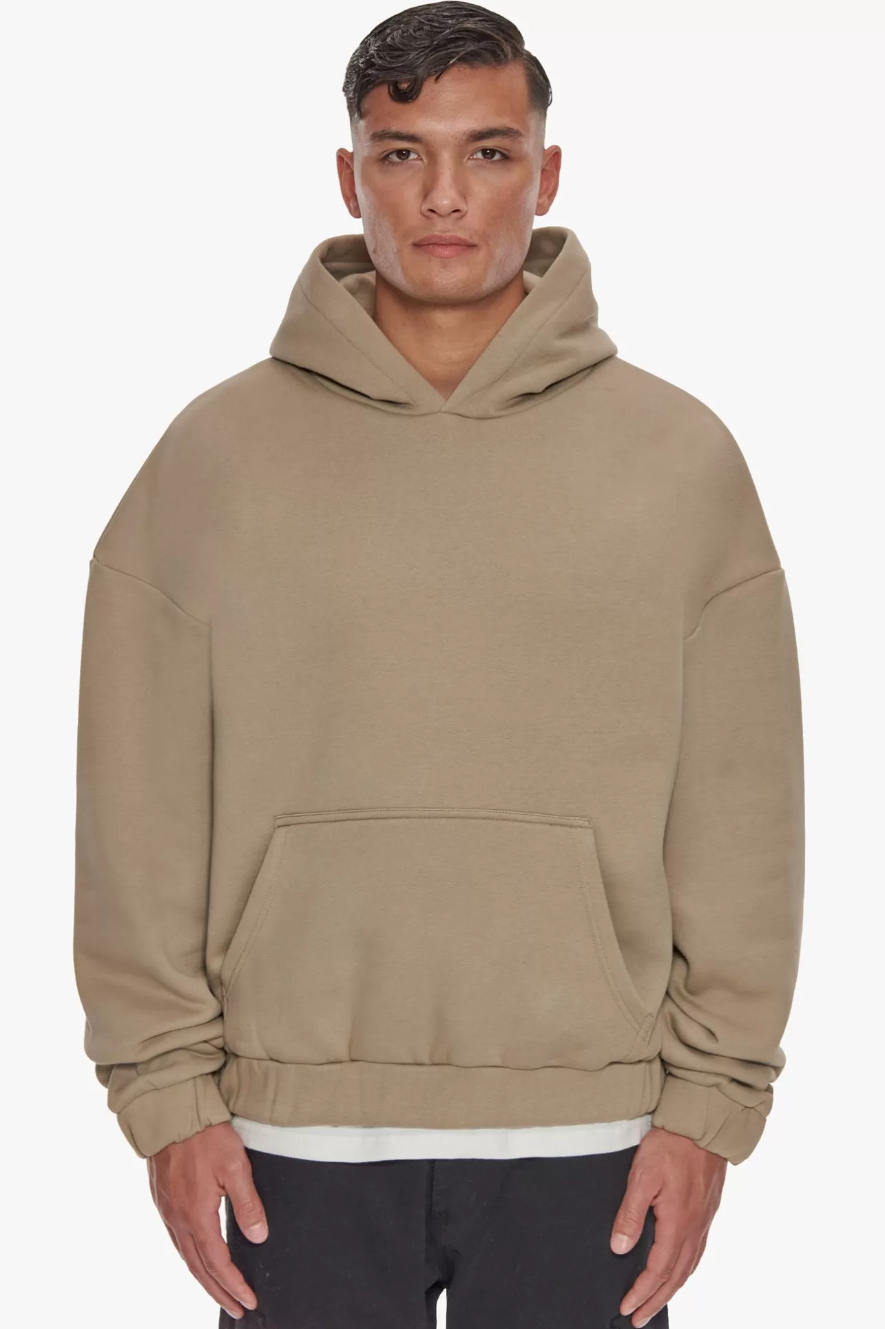Dropsize HEAVY OVERSIZE RUBBER PATCH HOODIE WEATHERED TEAK* Hoodie