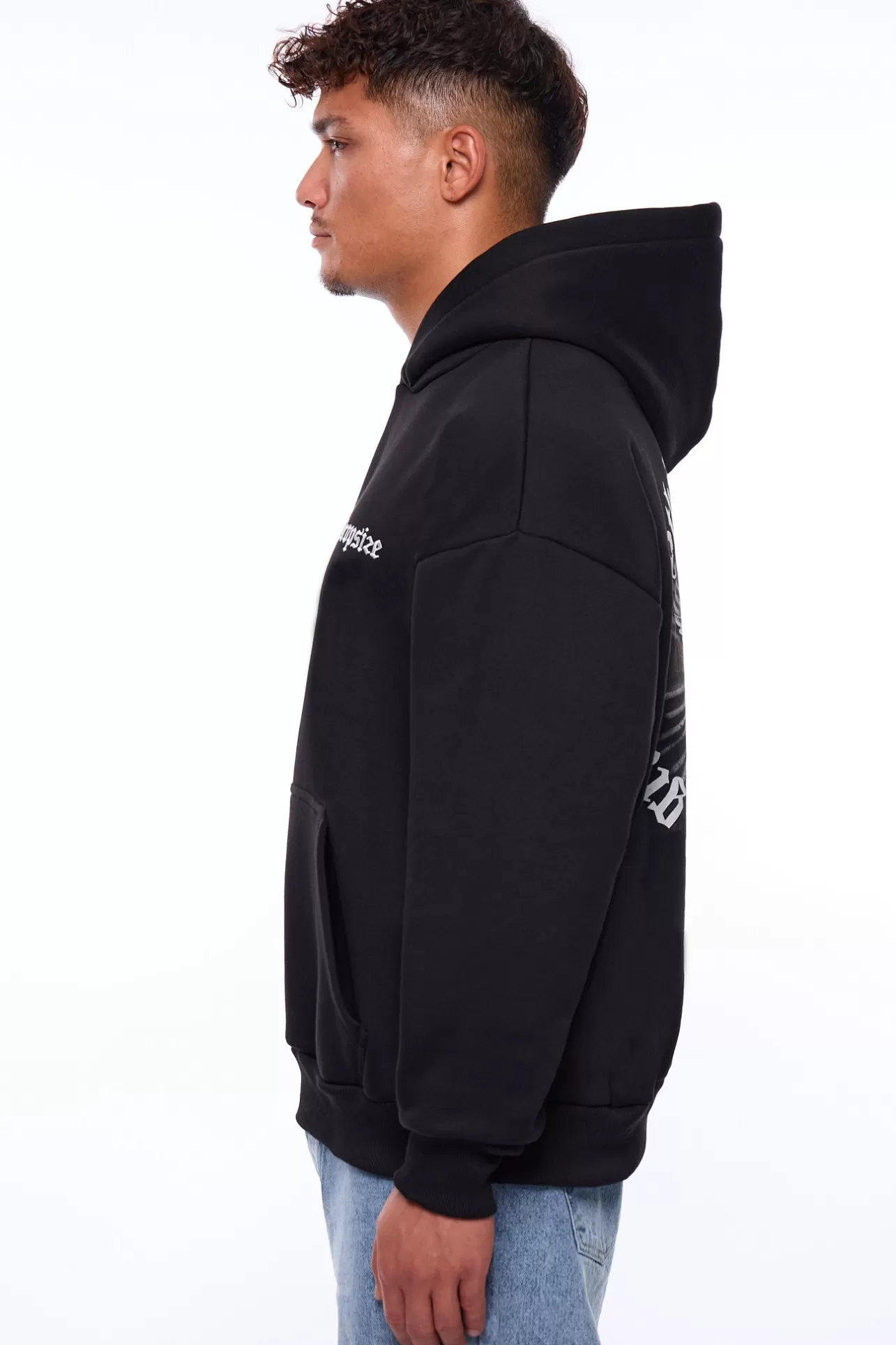 Dropsize HEAVY OVERSIZE SIDE OF HELL HOODIE BLACK* Hoodie