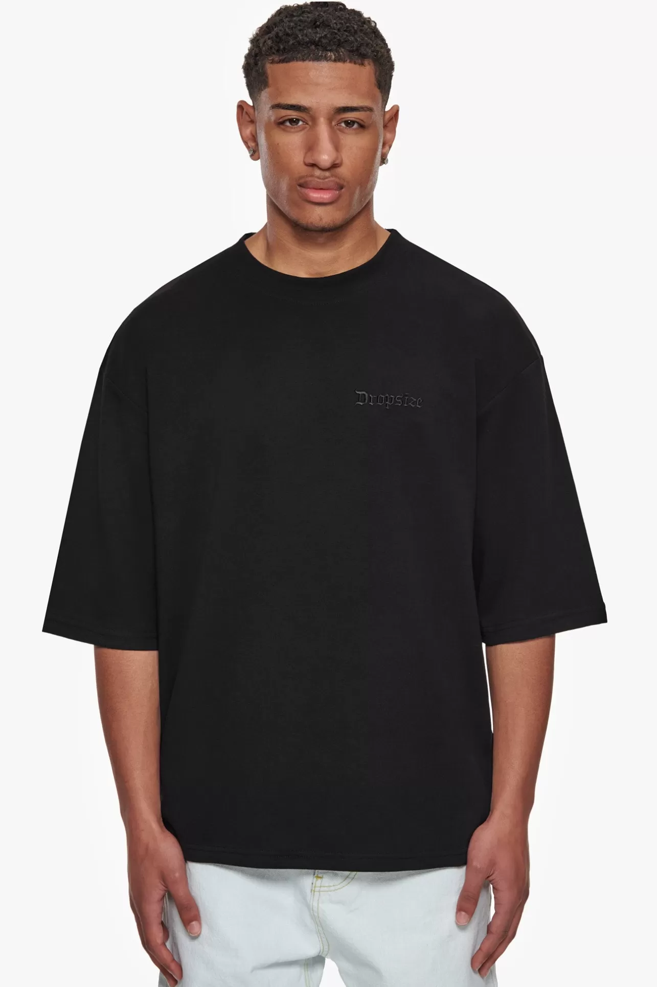 Dropsize HEAVY OVERSIZE SILK EMBO T-SHIRT BLACK* T Shirt