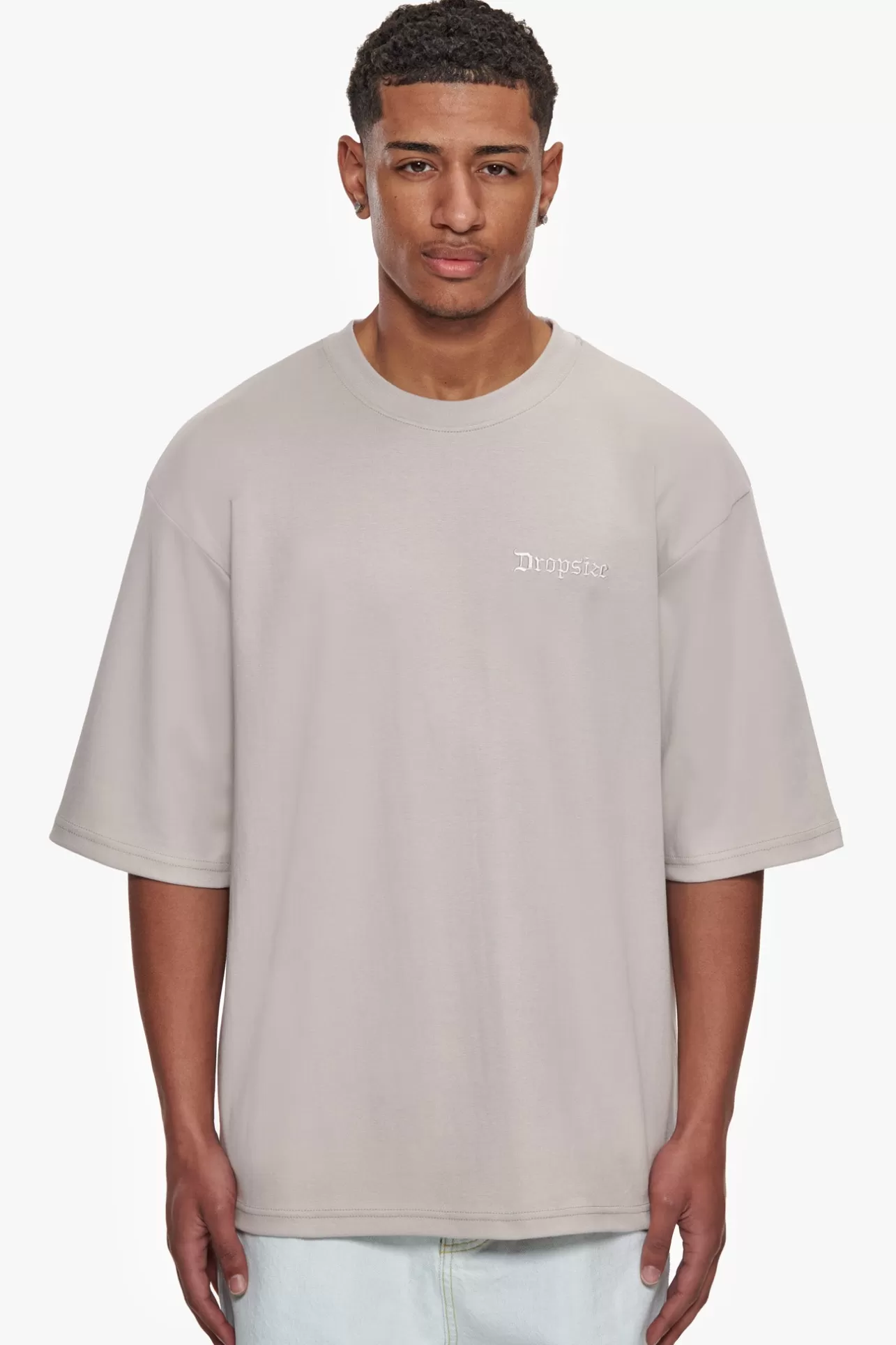 Dropsize HEAVY OVERSIZE SILK EMBO T-SHIRT MOON BEAM* T Shirt