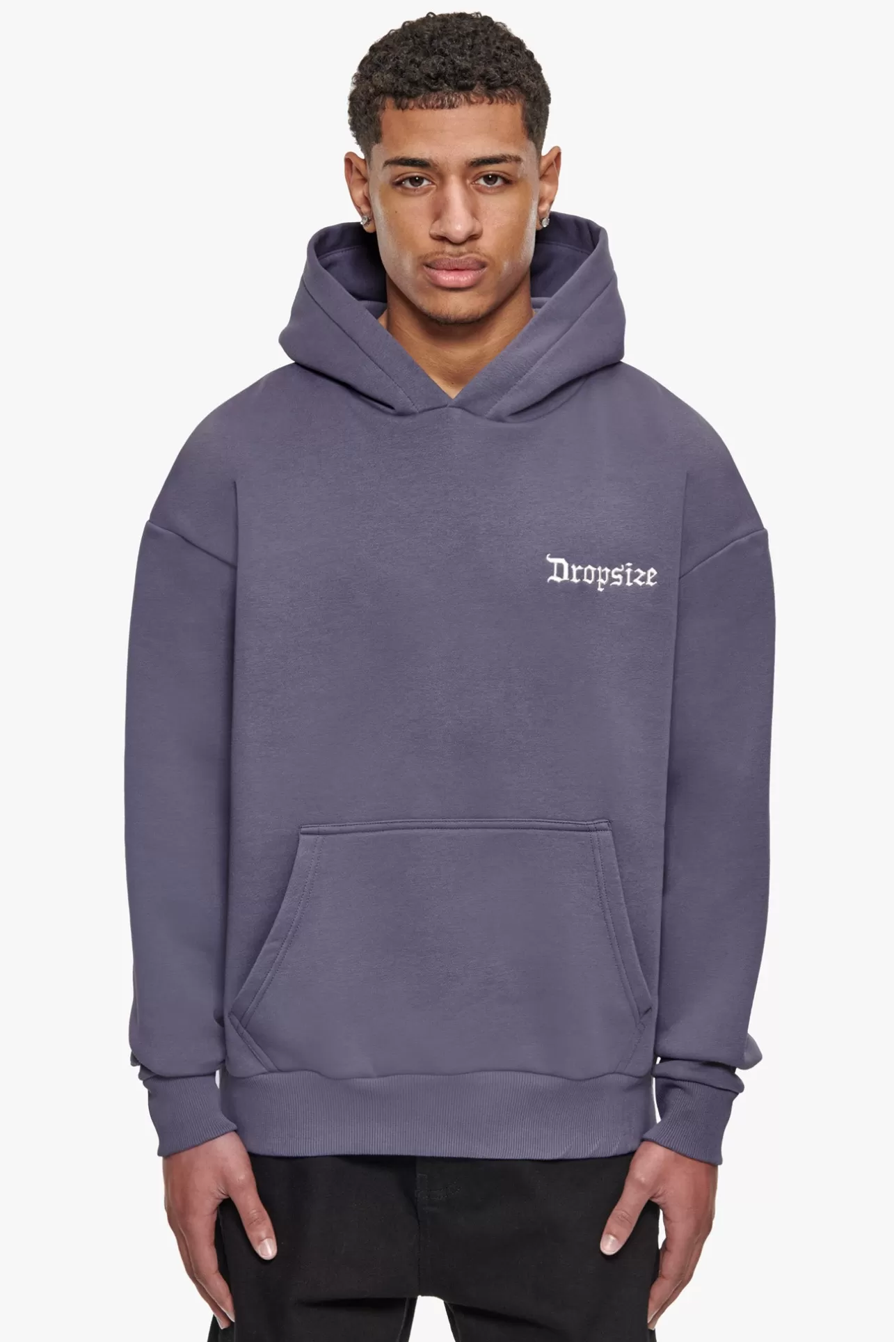 Dropsize HEAVY OVERSIZE SMALL EMBO HOODIE GRANITE* Hoodie