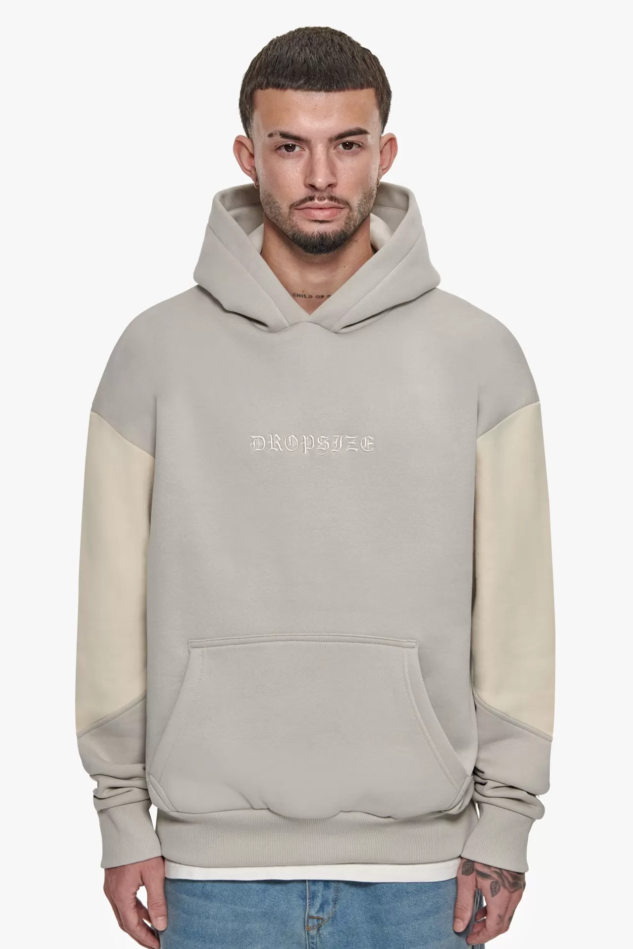 Dropsize HEAVY OVERSIZE SPLIT COLOUR V2 HOODIE* Hoodie