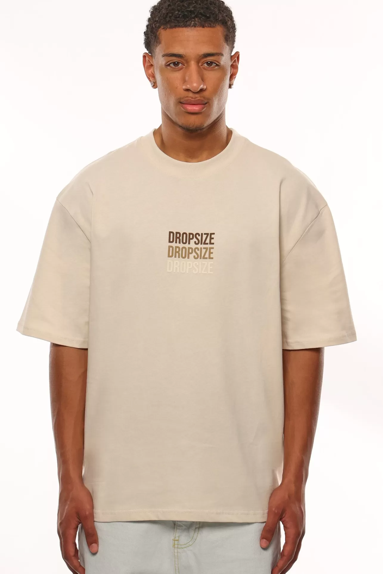 Dropsize HEAVY OVERSIZE STAPLE LOGO T-SHIRT COCONUT MILK* T Shirt