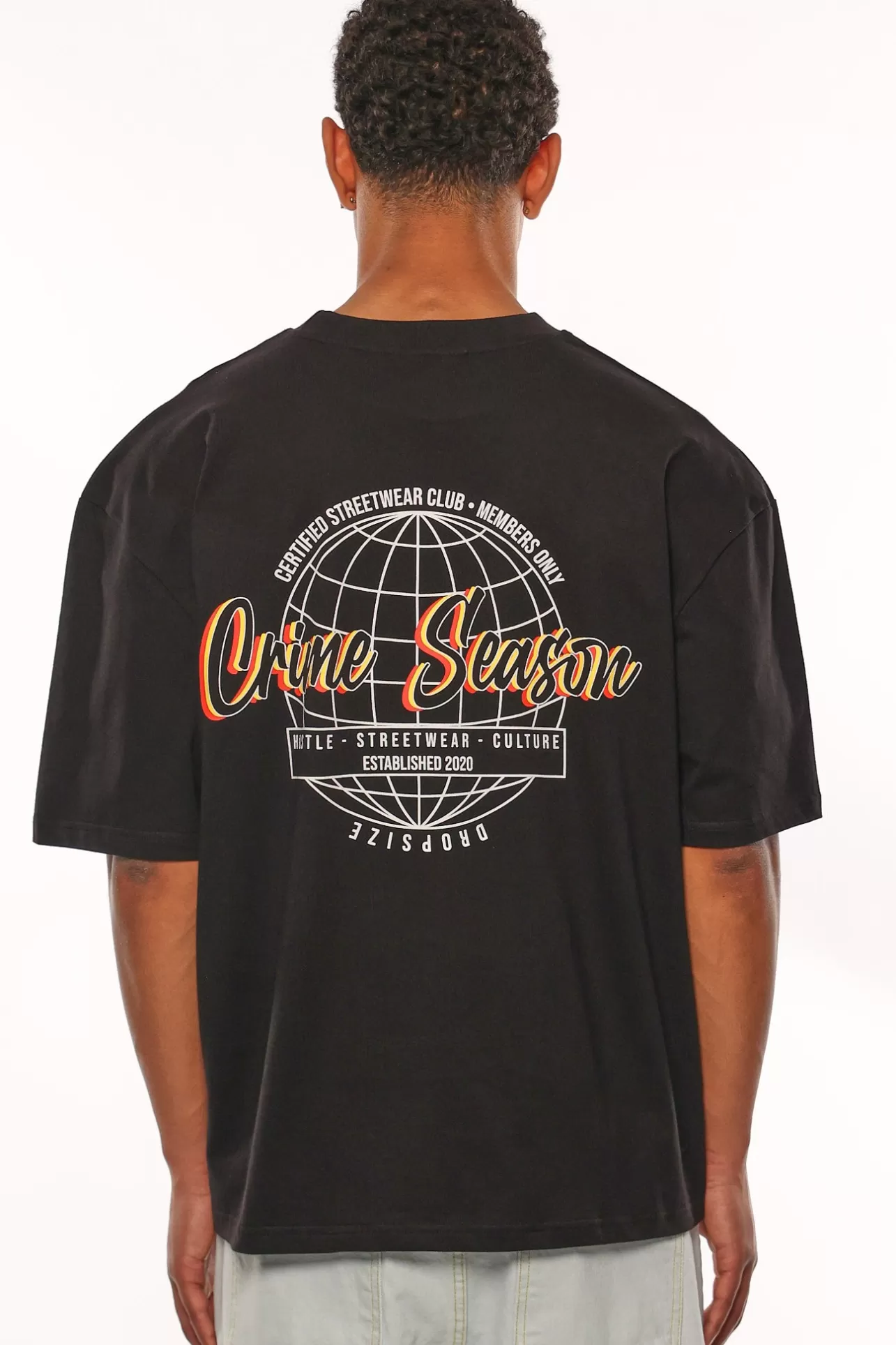Dropsize HEAVY OVERSIZE STREETWEAR CLUB T-SHIRT BLACK* T Shirt