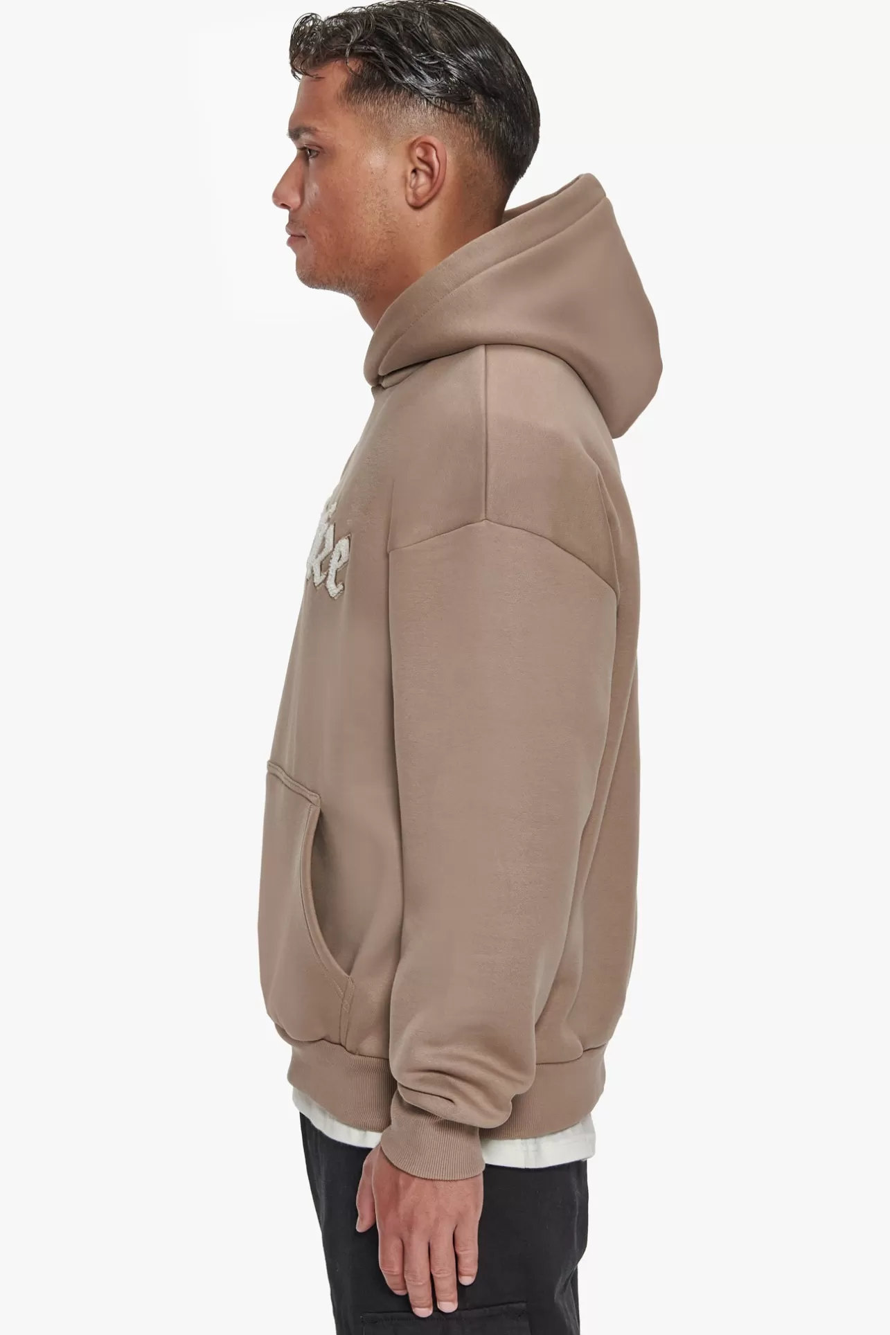 Dropsize HEAVY OVERSIZE TERRY EMBO HOODIE SILVER MINK* Hoodie