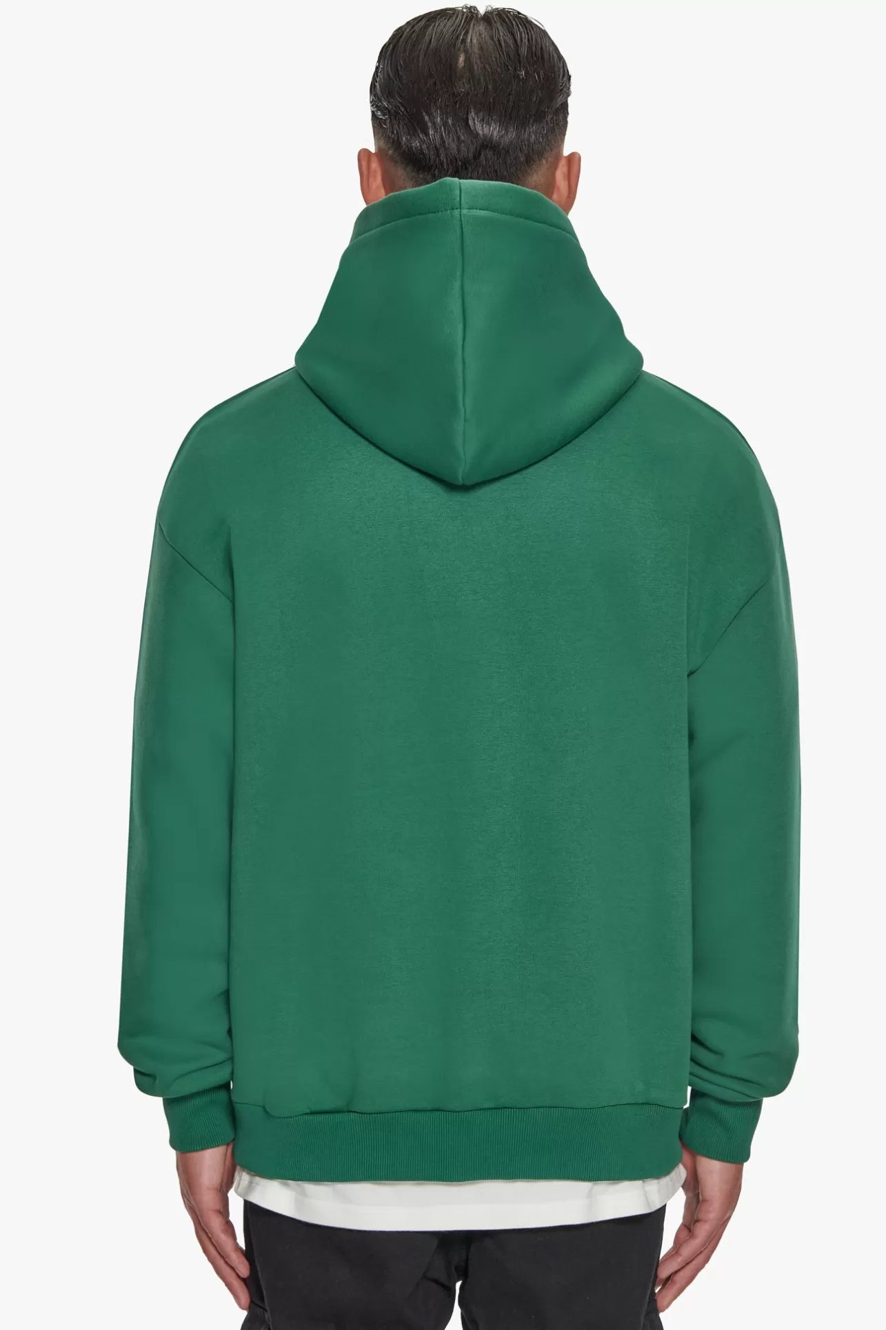 Dropsize HEAVY OVERSIZE TERRY EMBO HOODIE WASHED GREEN / CREAM* Hoodie