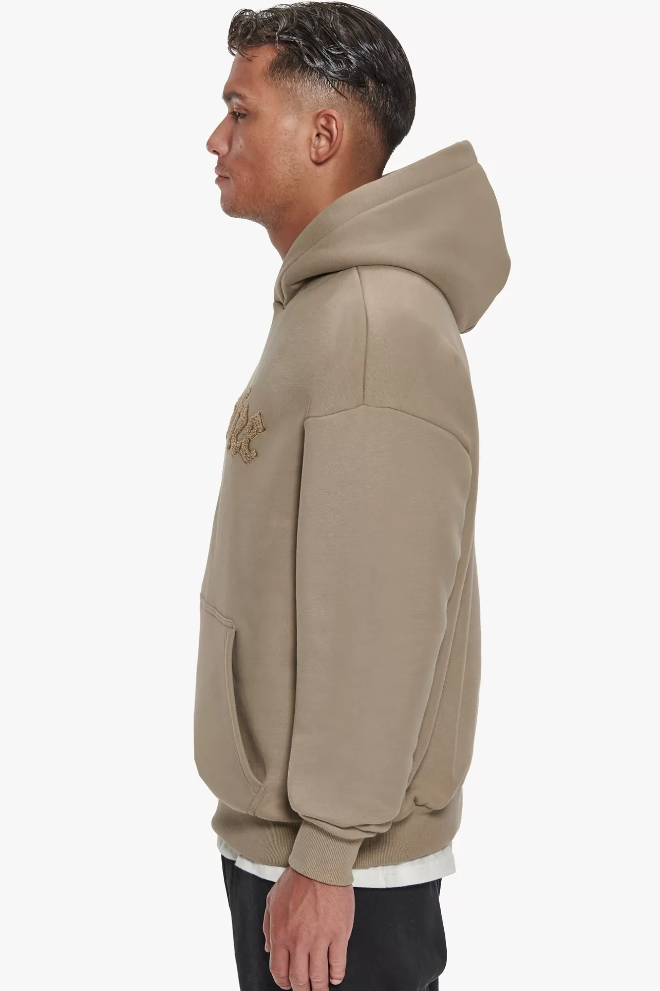 Dropsize HEAVY OVERSIZE TERRY EMBO HOODIE WEATHERED TEAK* Hoodie