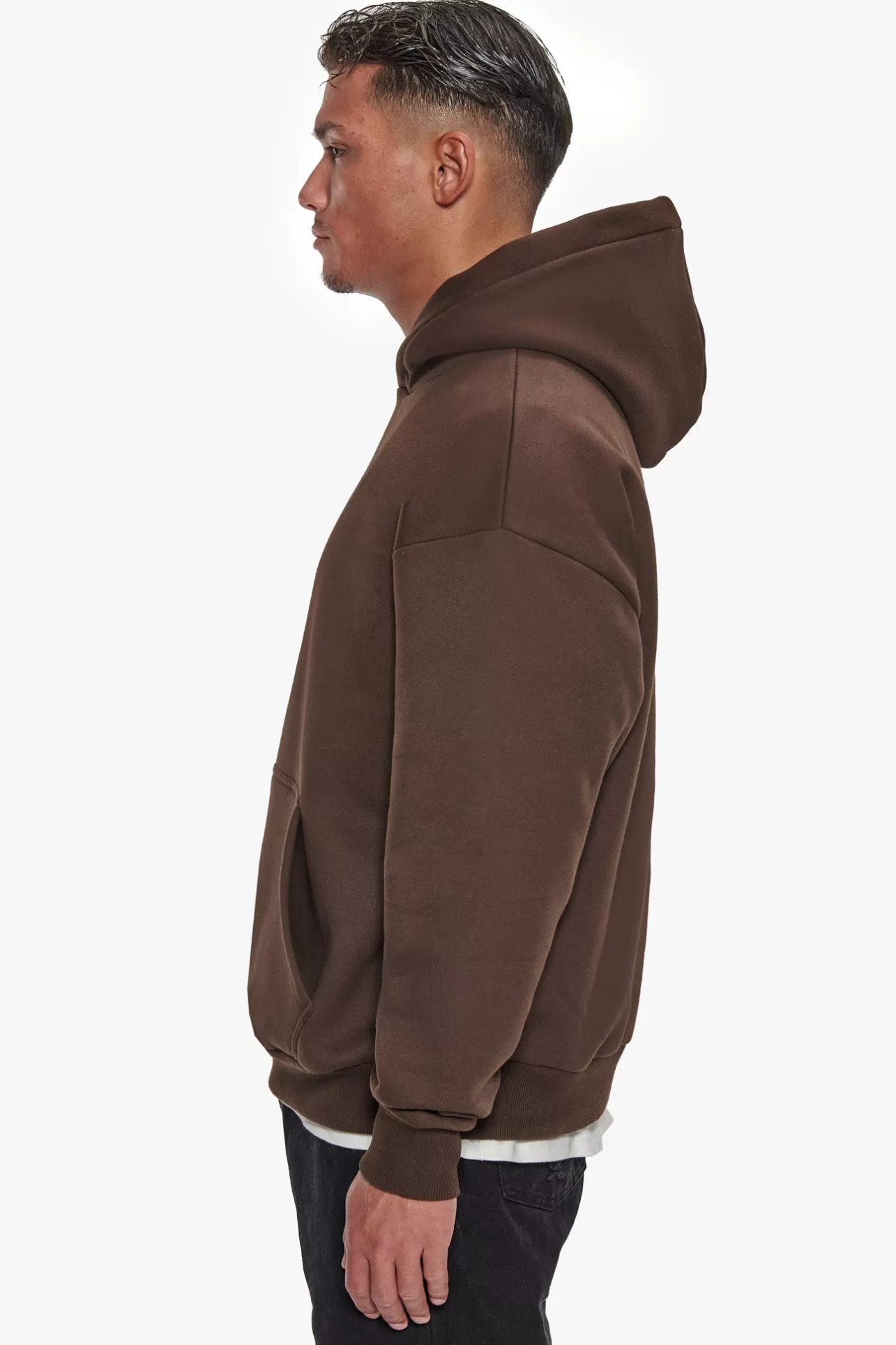 Dropsize HEAVY OVERSIZE TRIPLE LOGO HOODIE CHOCOLATE BROWN* Hoodie