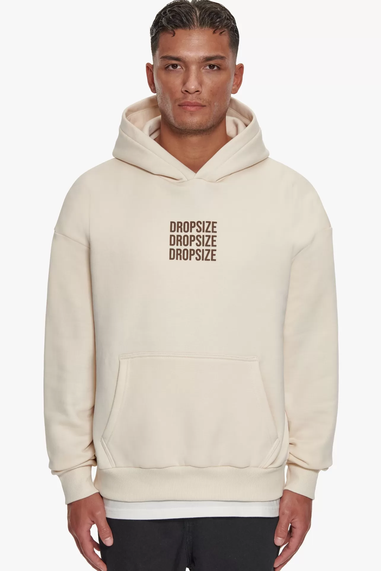 Dropsize HEAVY OVERSIZE TRIPLE LOGO HOODIE COCONUT MILK* Hoodie