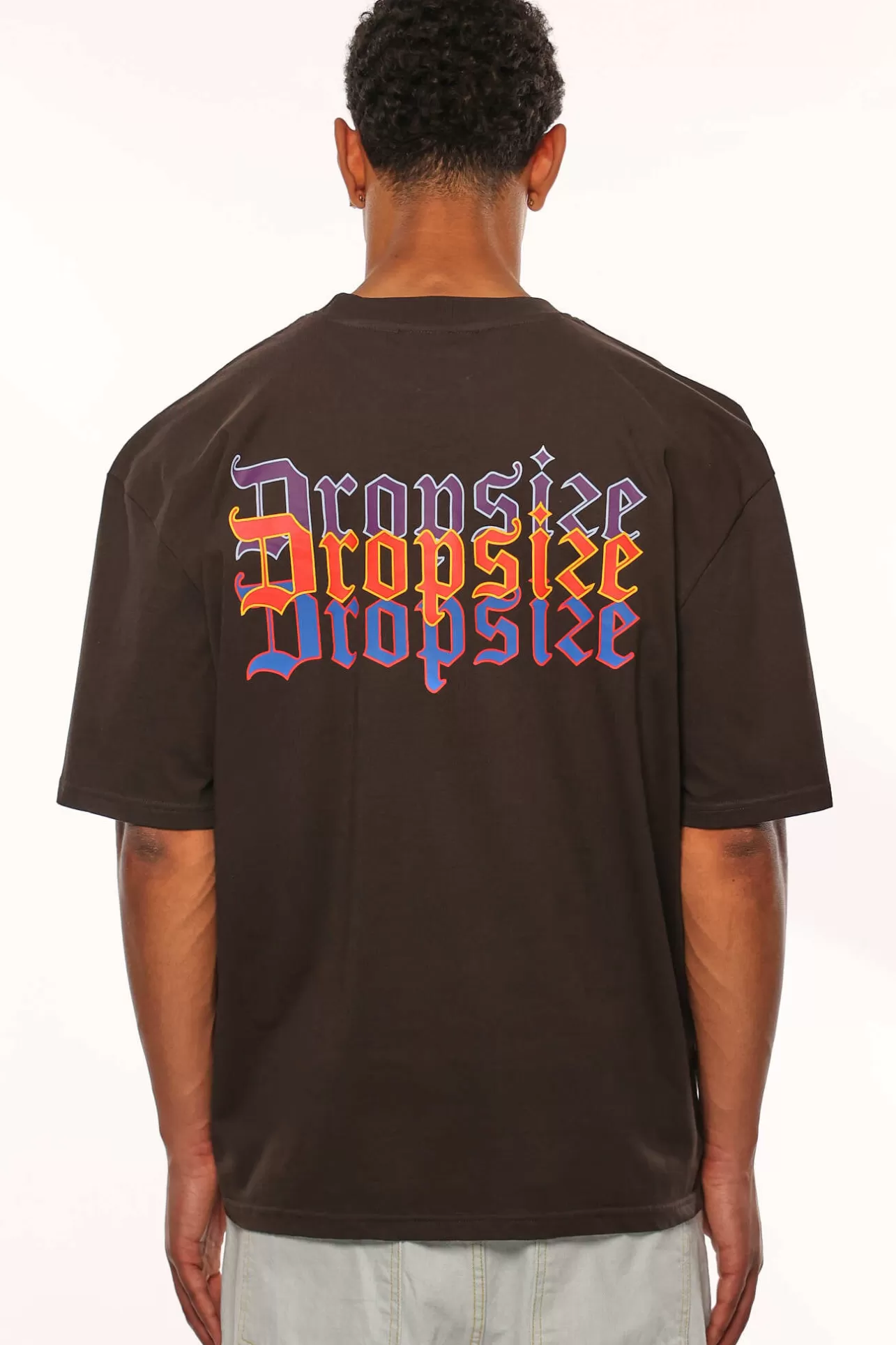 Dropsize HEAVY OVERSIZE TRIPLE LOGO T-SHIRT WASHED BLACK* T Shirt