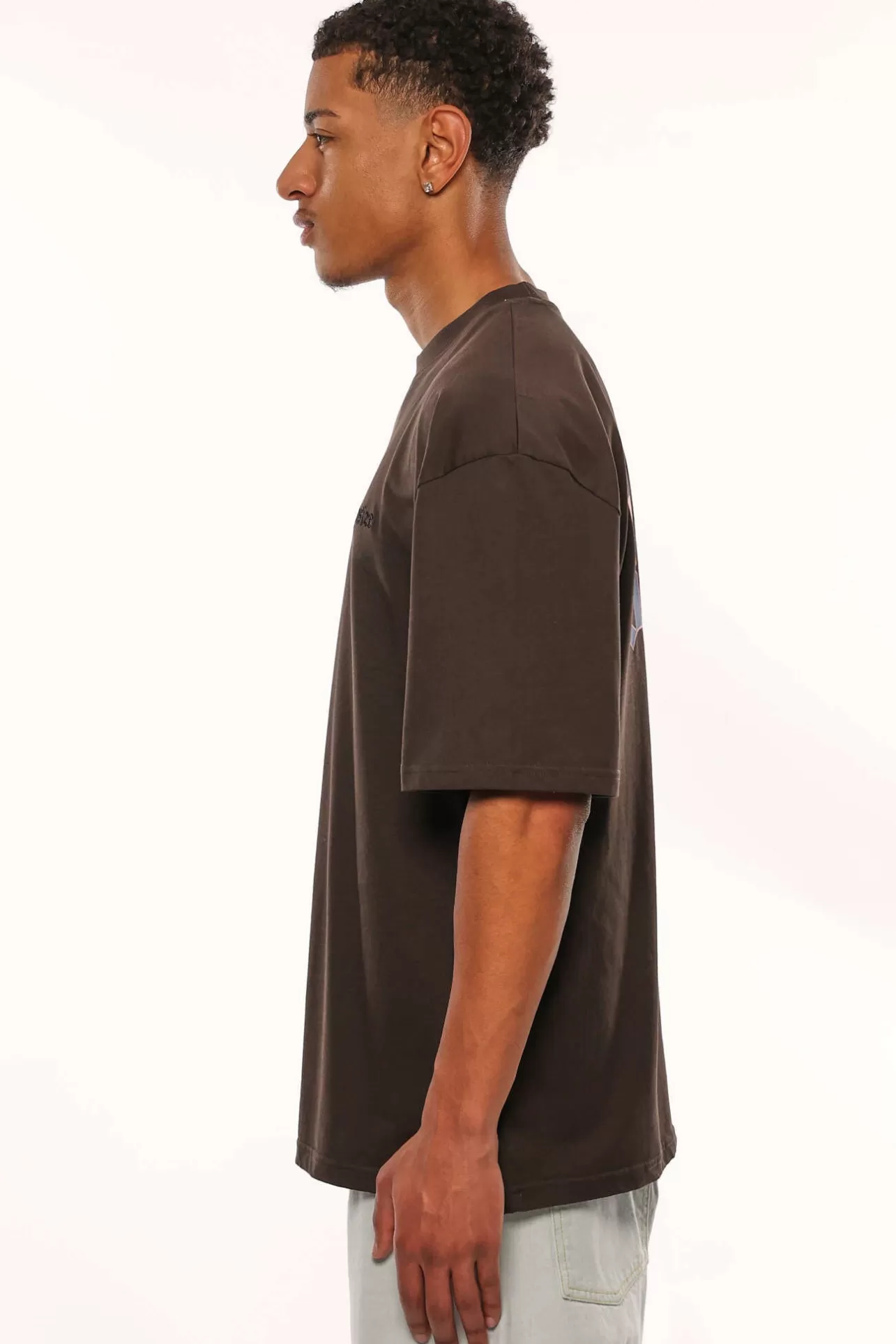 Dropsize HEAVY OVERSIZE TRIPLE LOGO T-SHIRT WASHED BLACK* T Shirt