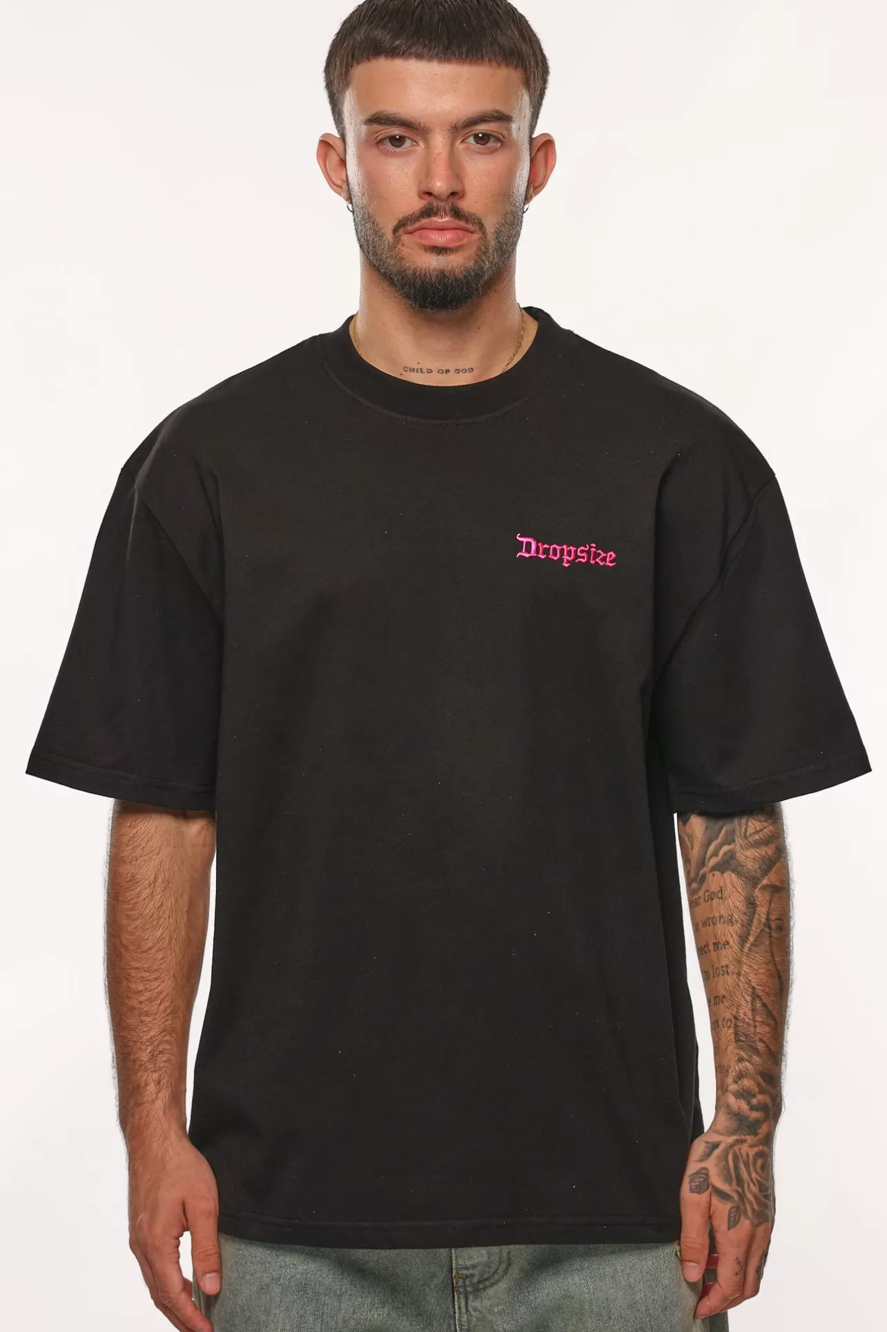Dropsize HEAVY OVERSIZE T-SHIRT BLACK/NEON* T Shirt