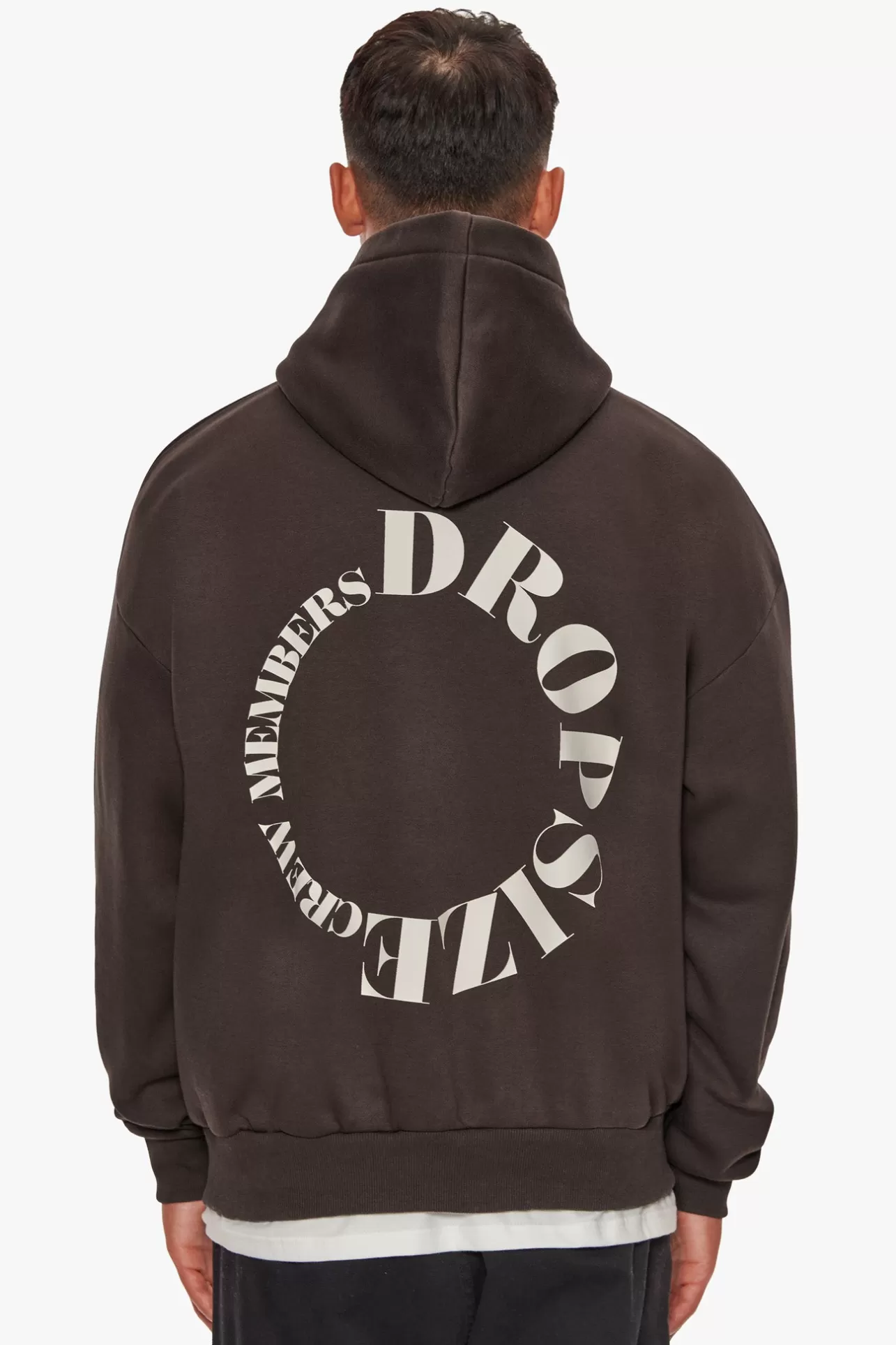 Dropsize HEAVY OVERSIZE V2 CIRLCE HOODIE CHOCOLATE BROWN* Hoodie