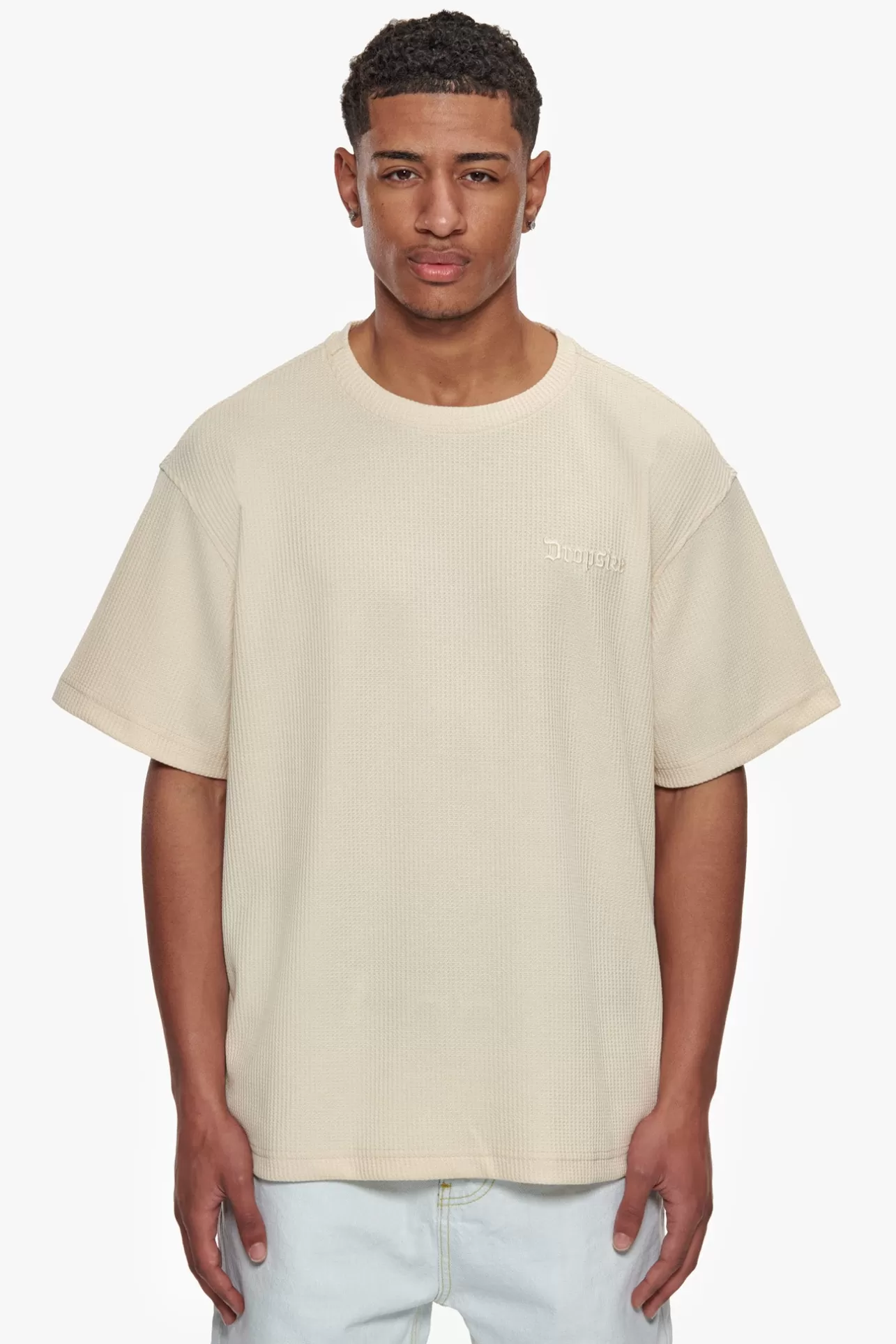 Dropsize HEAVY OVERSIZE V2 WAFFLE T-SHIRT CREAM* T Shirt