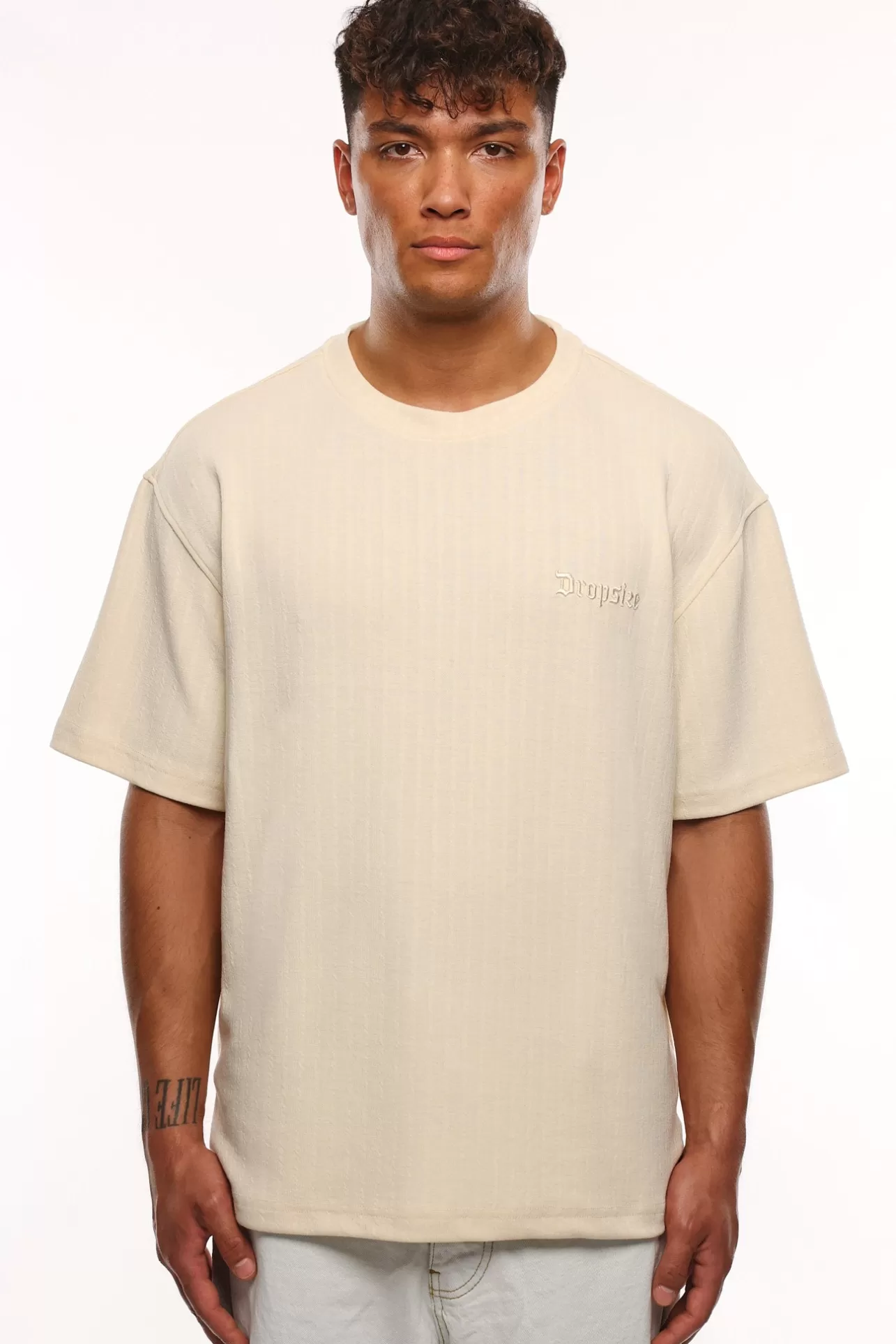 Dropsize HEAVY OVERSIZE WAFFLE T-SHIRT BEIGE* T Shirt