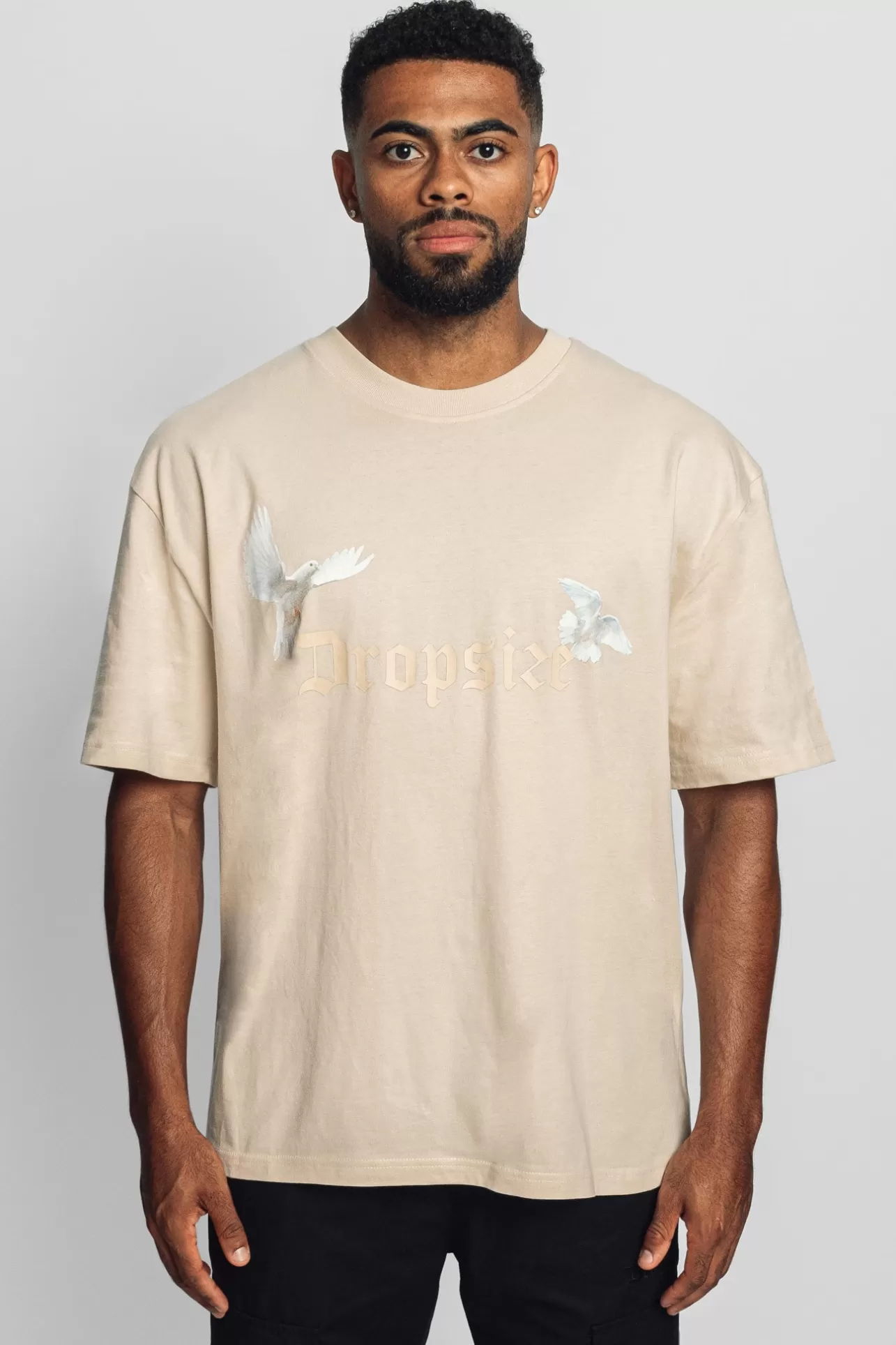 Dropsize HEAVY OVERSIZE WHITE DOVES T-SHIRT COCONUT MILK* T Shirt