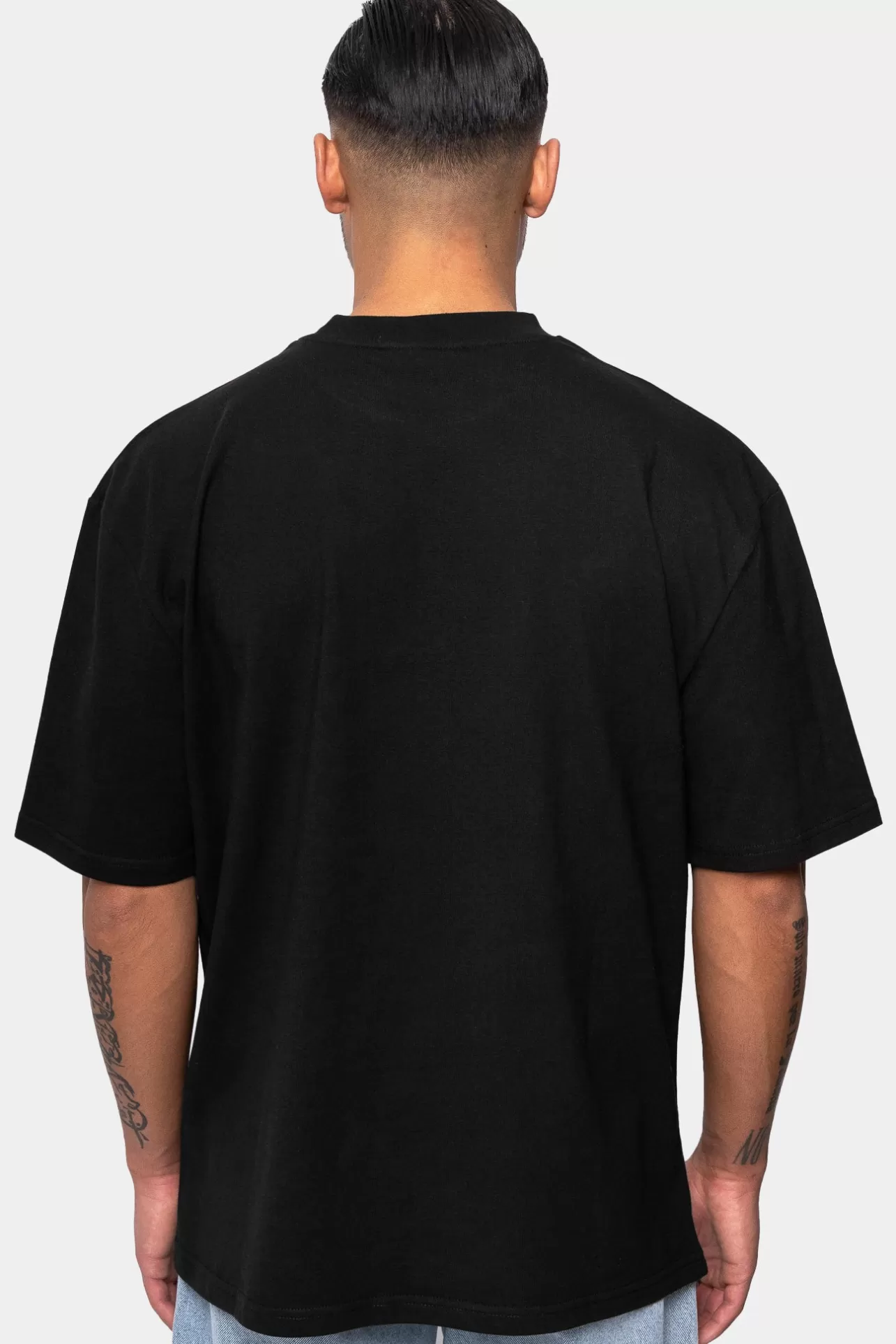 Dropsize HEAVY OVERSIZE WHITE LOGO PUFFER PRINT T-SHIRT BLACK* T Shirt
