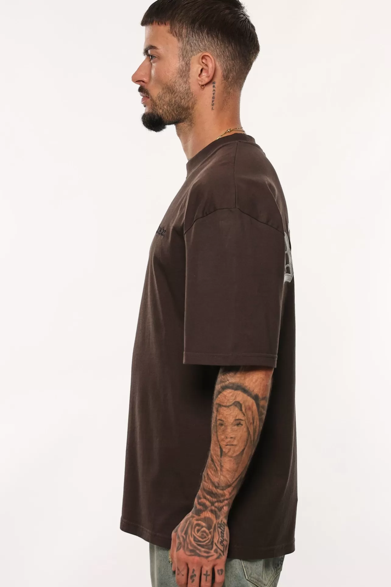 Dropsize HEAVY OVERSIZE WORK SMART T-SHIRT WASHED BLACK* T Shirt