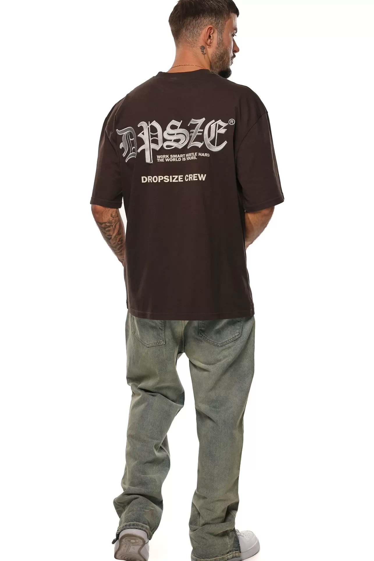 Dropsize HEAVY OVERSIZE WORK SMART T-SHIRT WASHED BLACK* T Shirt