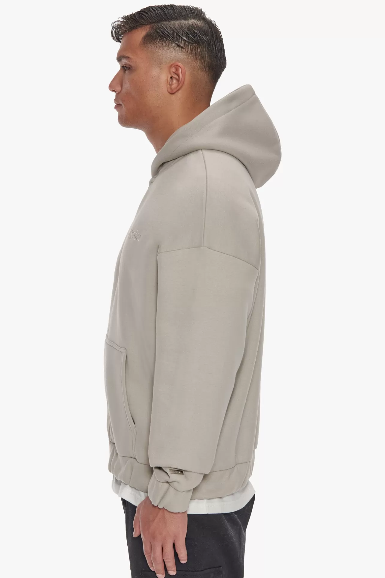 Dropsize HEAVY OVERSIZE ZIP HOODIE PUMICE STONE* Zips