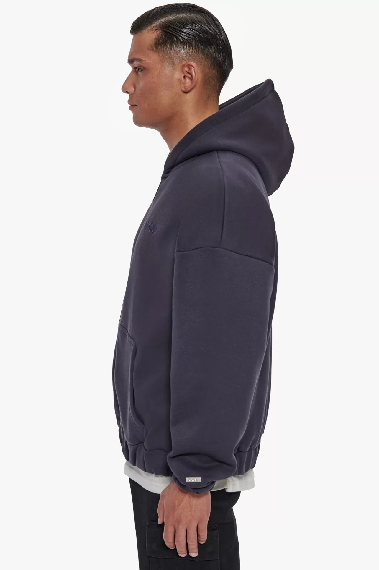 Dropsize HEAVY OVERSIZE ZIP HOODIE WASHED NAVY* Zips
