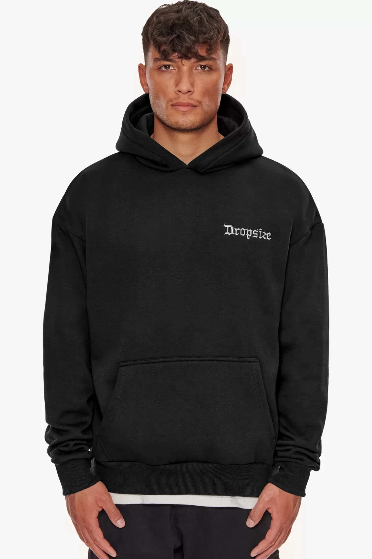 Dropsize HEAVY OVERSIZED BROKEN HEART HOODIE WASHED BLACK* Hoodie