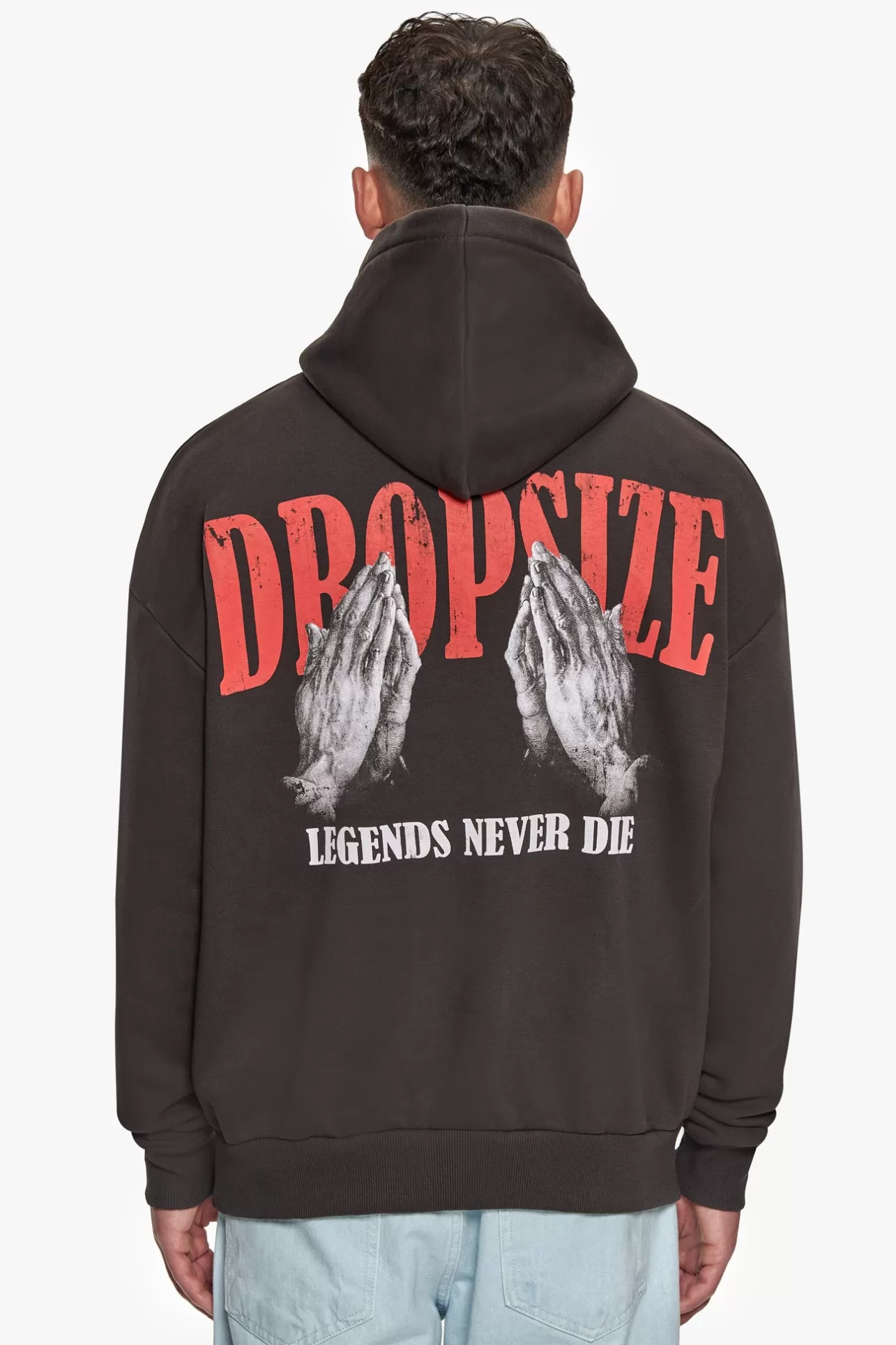 Dropsize HEAVY OVERSIZED DÜRER HOODIE WASHED BLACK* Hoodie