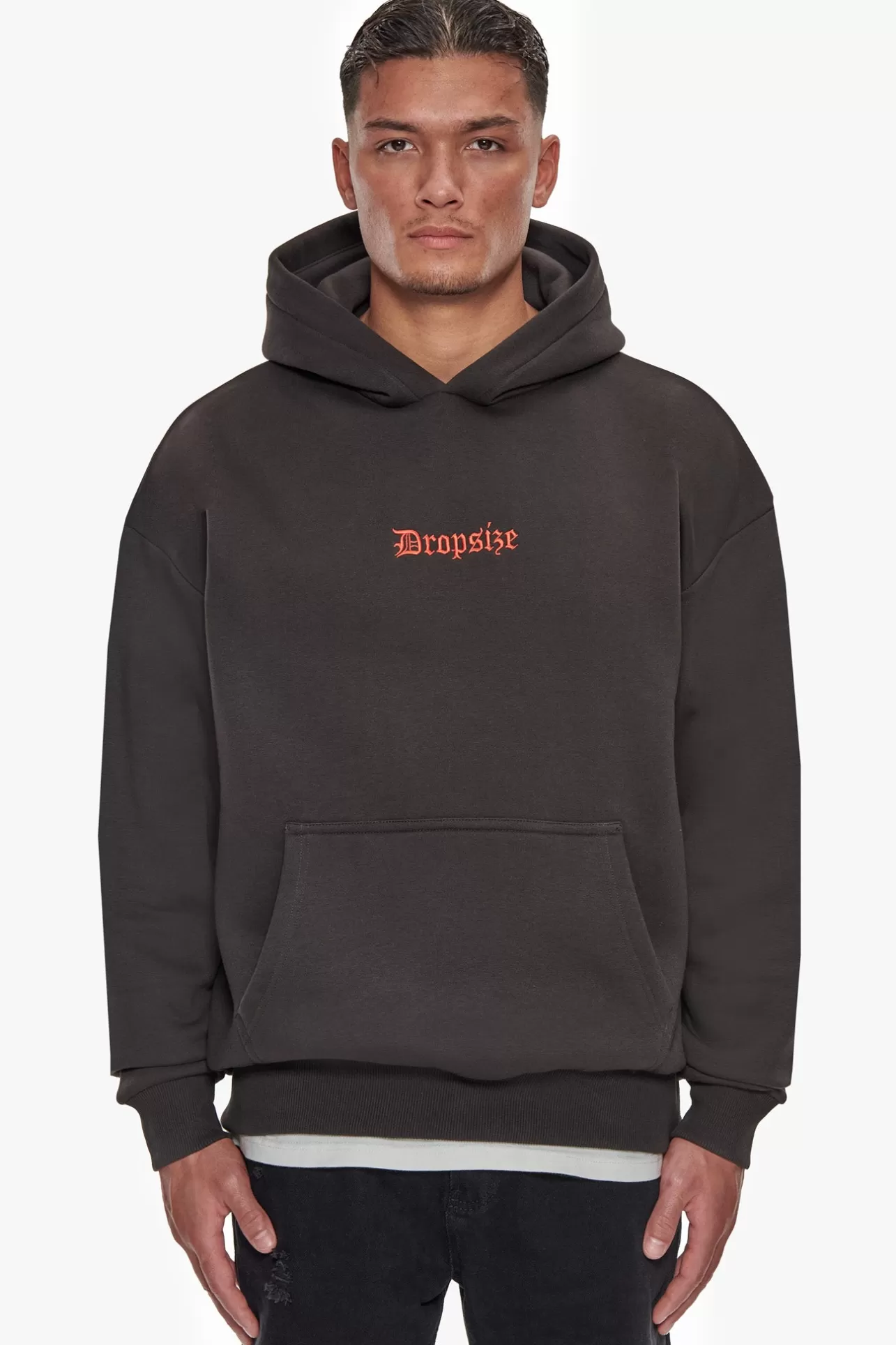 Dropsize HEAVY OVERSIZED IN HOUSE HOODIE WASHED BLACK* Hoodie