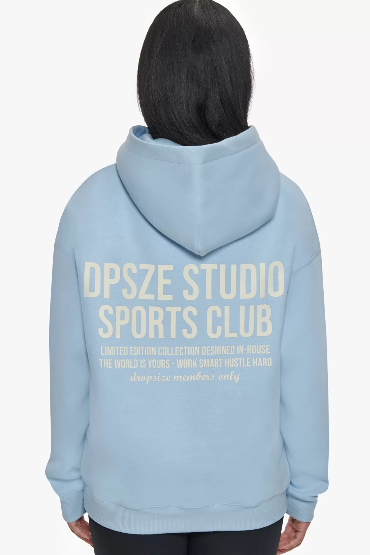 Dropsize HEAVY OVERSIZED LADIES SPORTSCLUB HOODIE BABY BLUE*Women Women