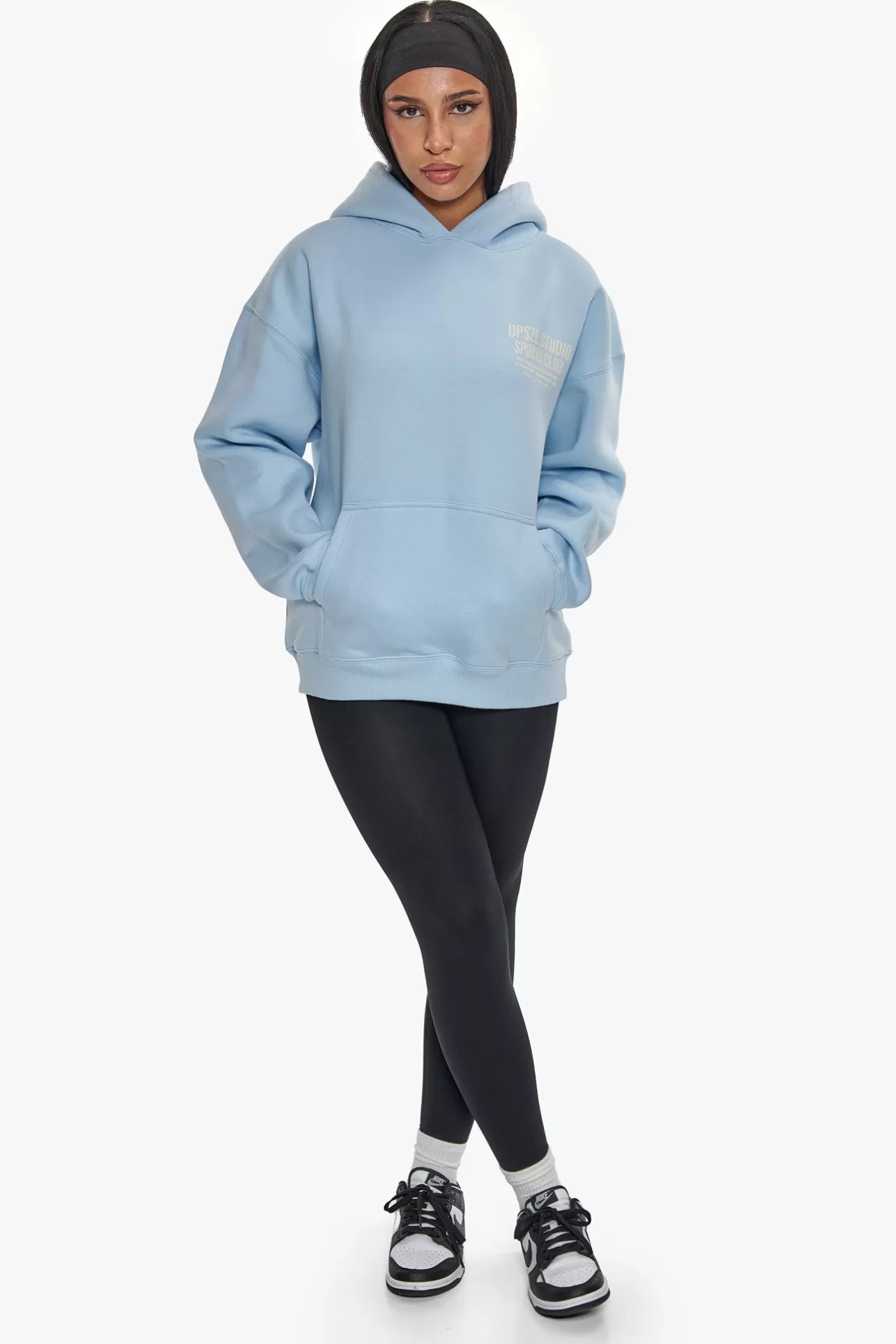Dropsize HEAVY OVERSIZED LADIES SPORTSCLUB HOODIE BABY BLUE*Women Women