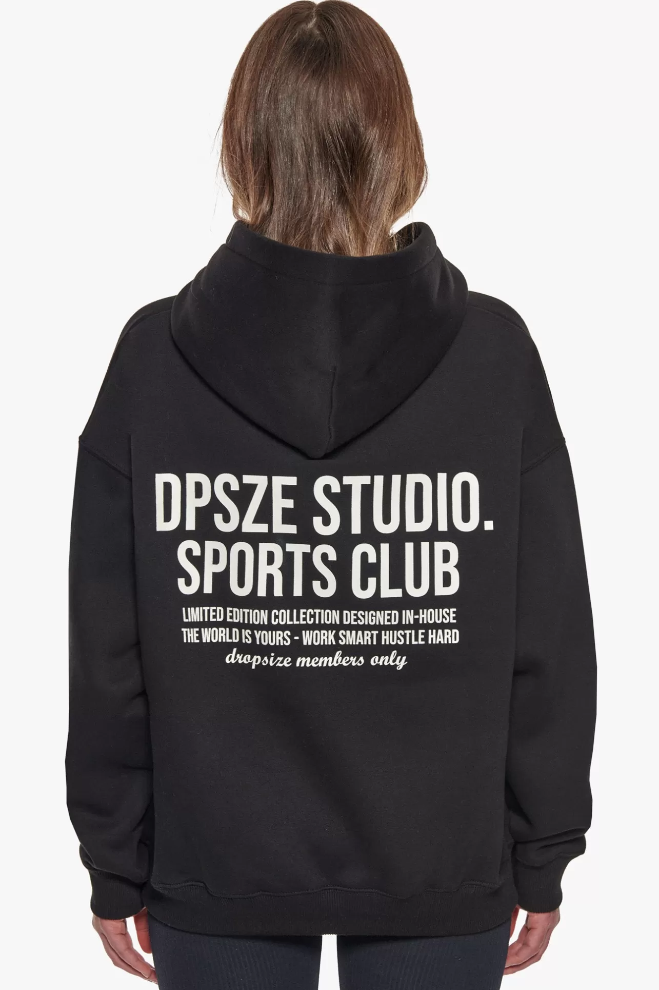 Dropsize HEAVY OVERSIZED LADIES SPORTSCLUB HOODIE BLACK*Women Women