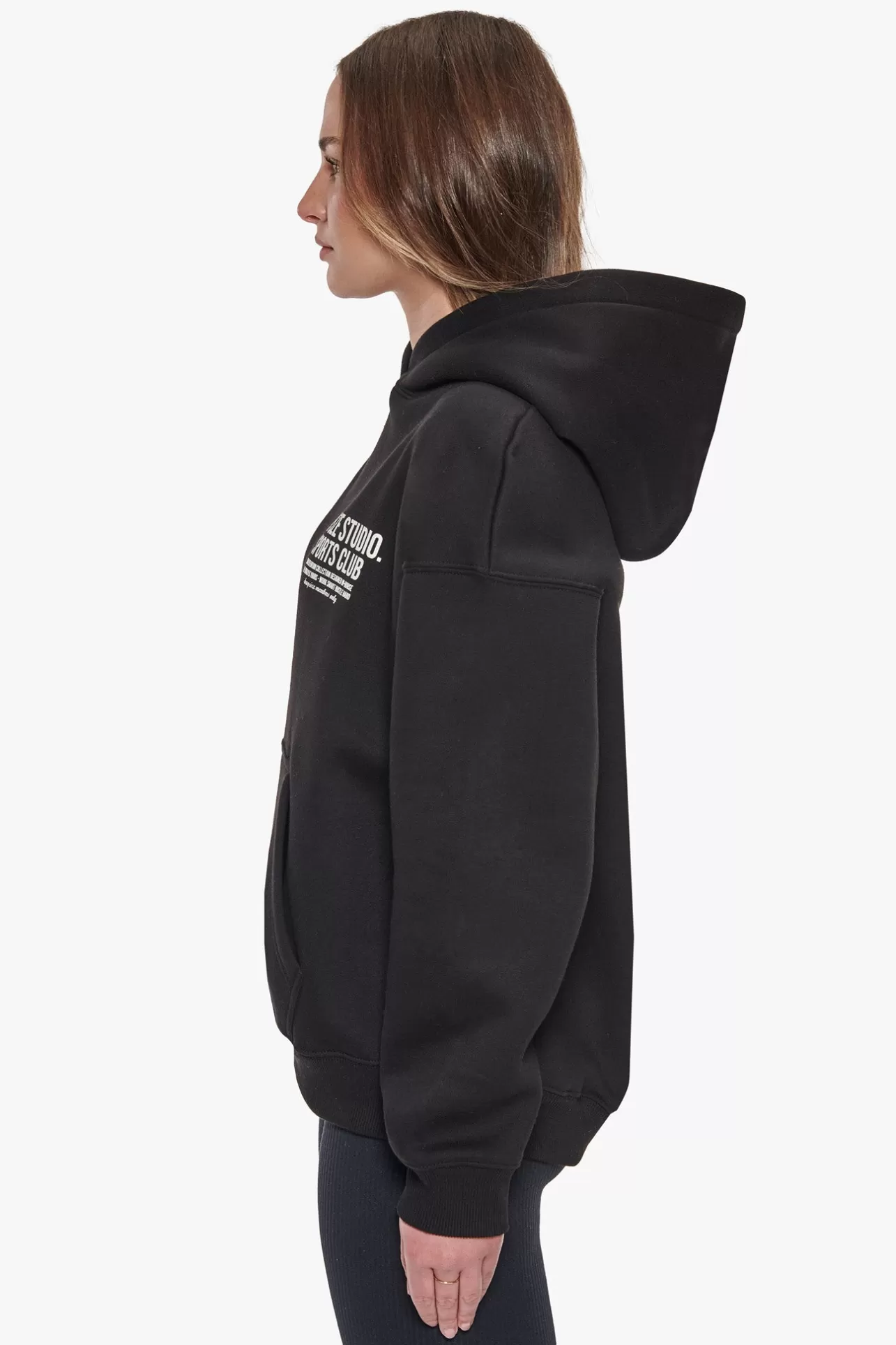 Dropsize HEAVY OVERSIZED LADIES SPORTSCLUB HOODIE BLACK*Women Women