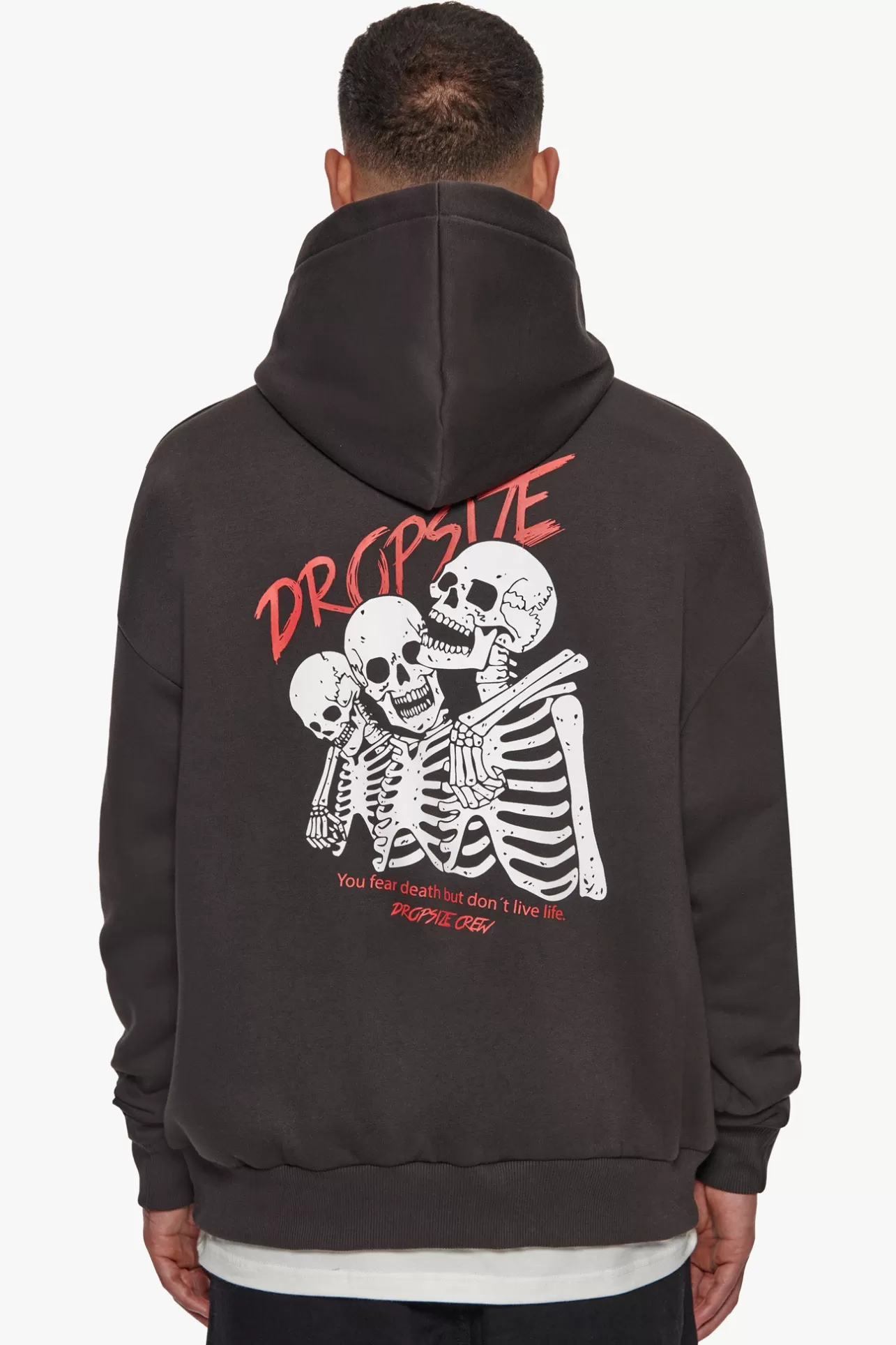 Dropsize HEAVY OVERSIZED LIVE LIFE HOODIE WASHED BLACK* Hoodie