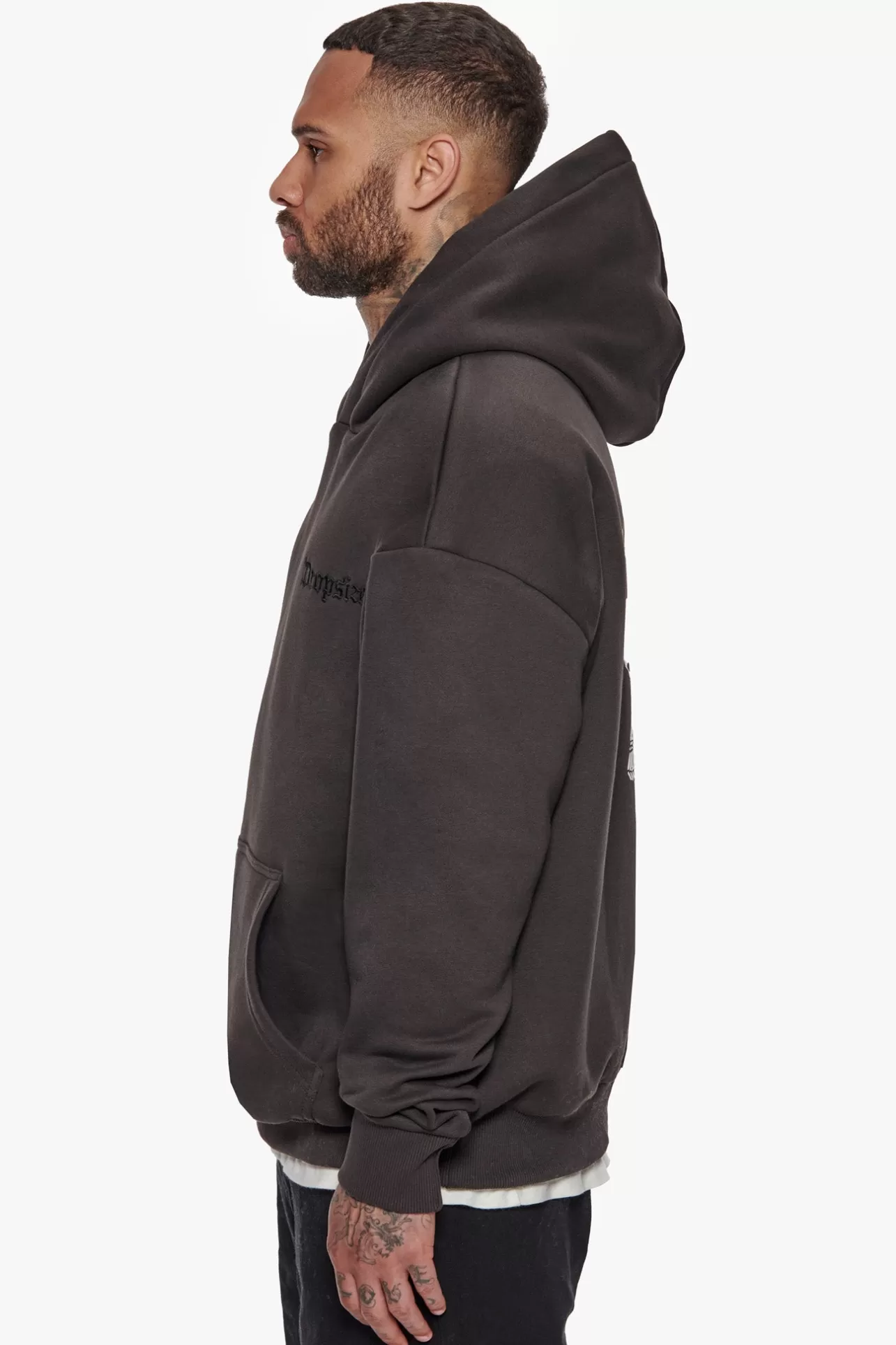 Dropsize HEAVY OVERSIZED LIVE LIFE HOODIE WASHED BLACK* Hoodie