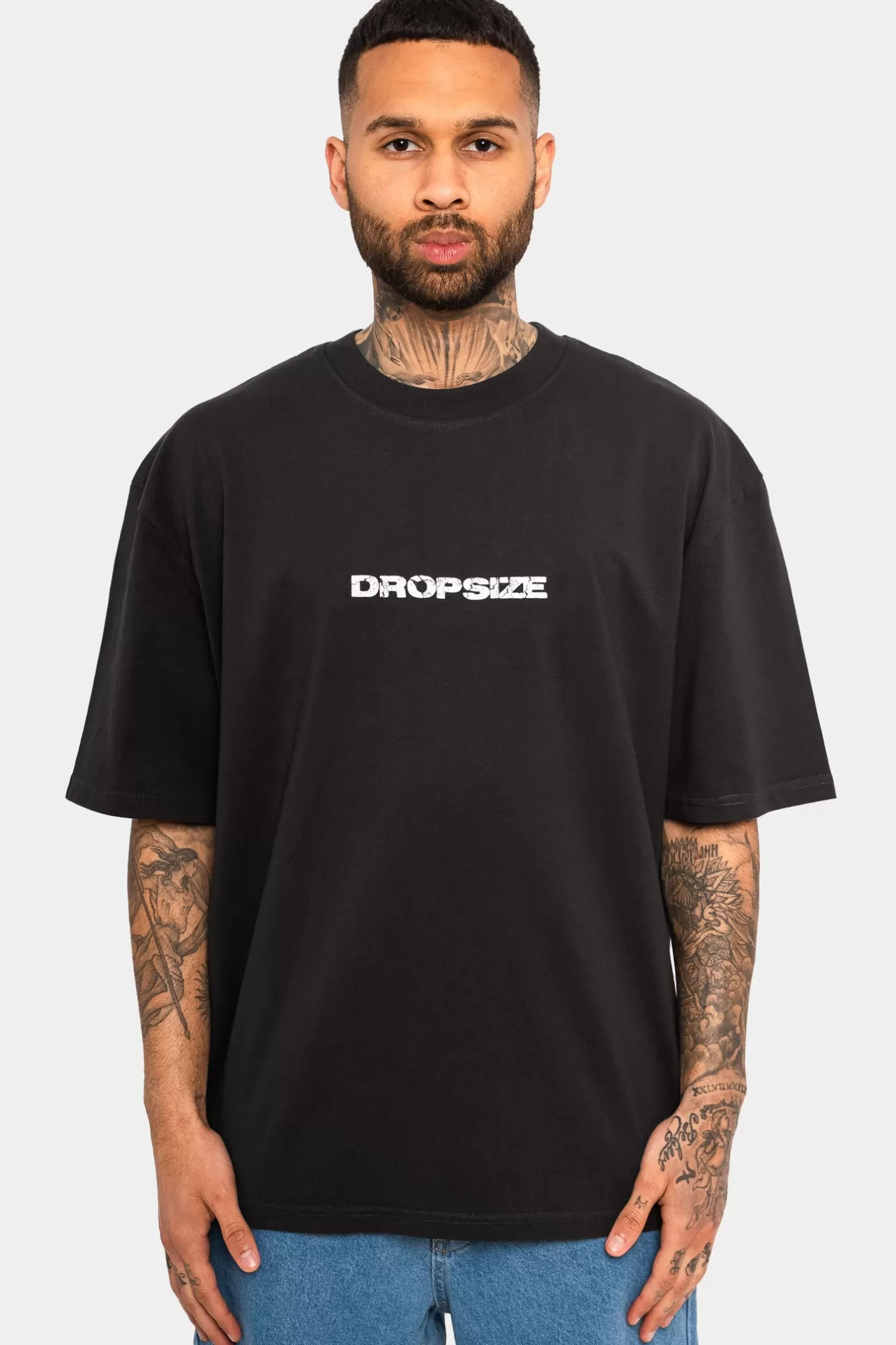 Dropsize HEAVY OVERSIZED MOON T-SHIRT WASHED BLACK* T Shirt