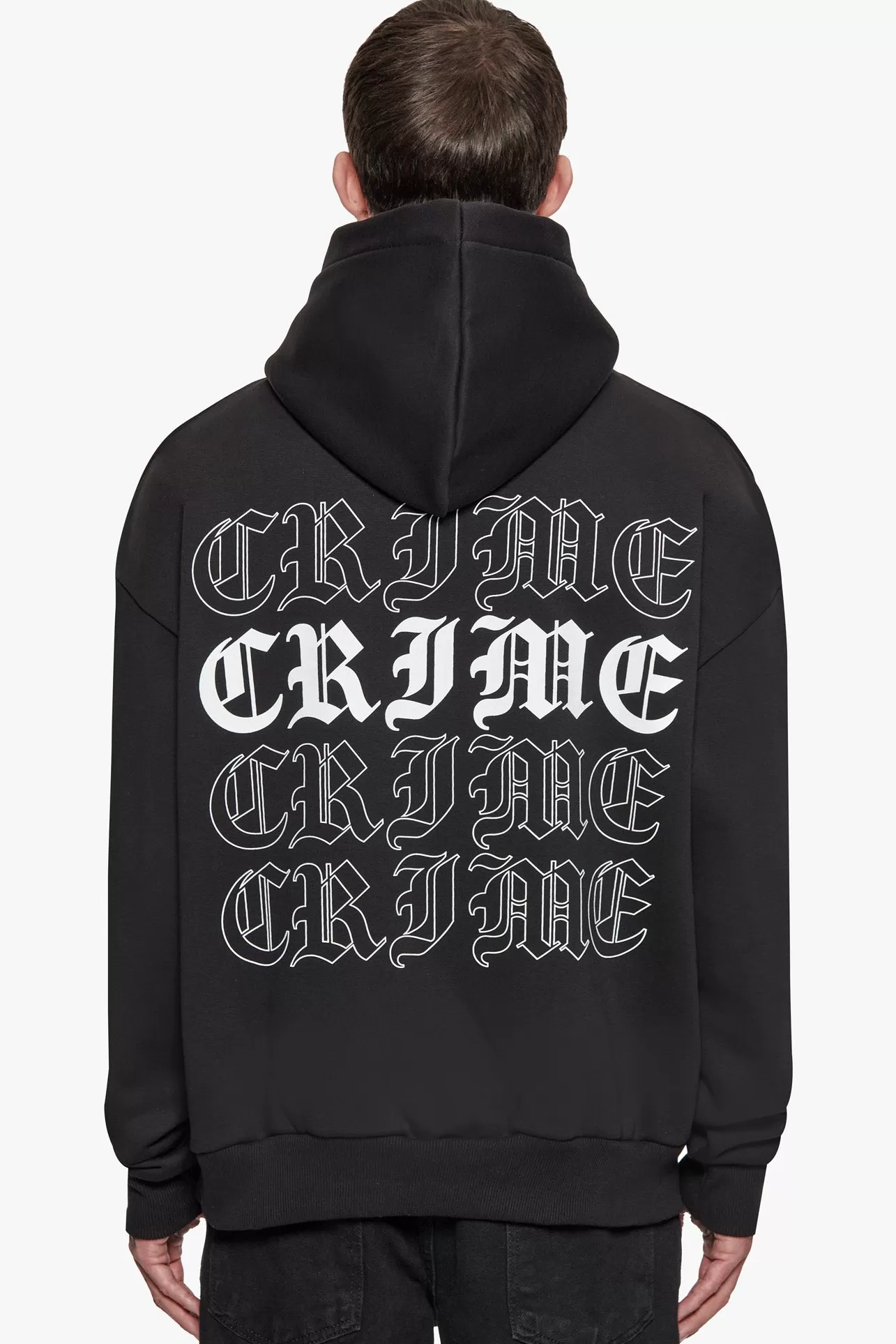 Dropsize HEAVY OVERSIZED QUADCRIME HOODIE BLACK* Hoodie