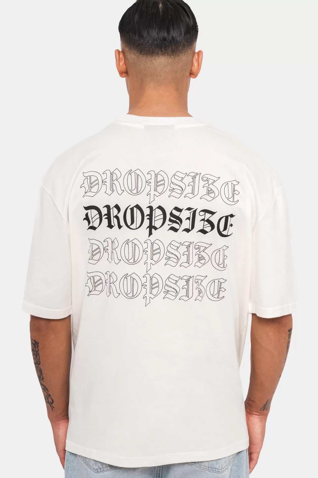 Dropsize HEAVY OVERSIZED QUATTRO T-SHIRT CREAM WHITE* T Shirt