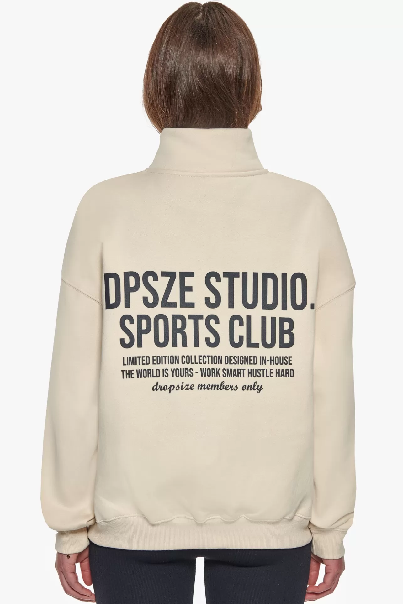 Dropsize HEAVY OVERSIZED SPORTSCLUB HALF ZIP HOODIE COCONUT MILK*Women Women