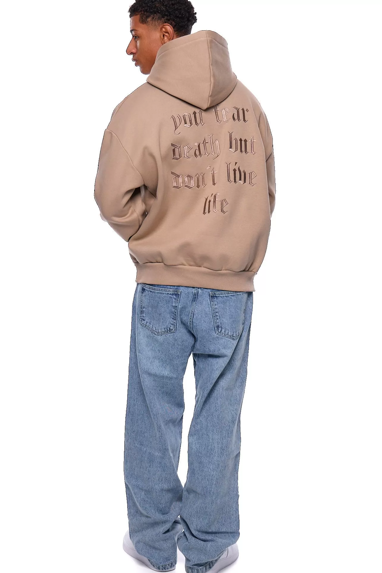 Dropsize HEAVY OVERSIZED WE WARE THE HUSTLE HOODIE WEATHERED TEAK* Hoodie