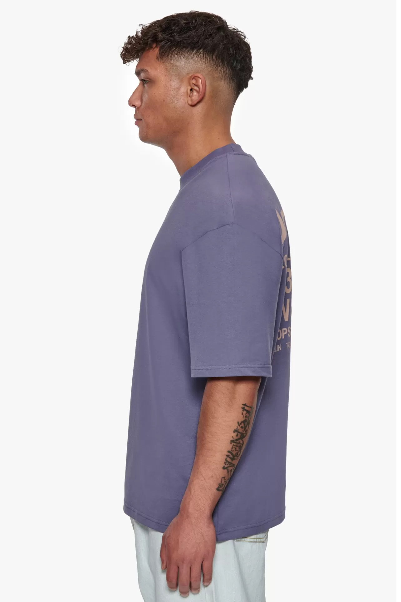 Dropsize HEAVY OVERSIZED WORLD WIDE T-SHIRT GRANITE* T Shirt