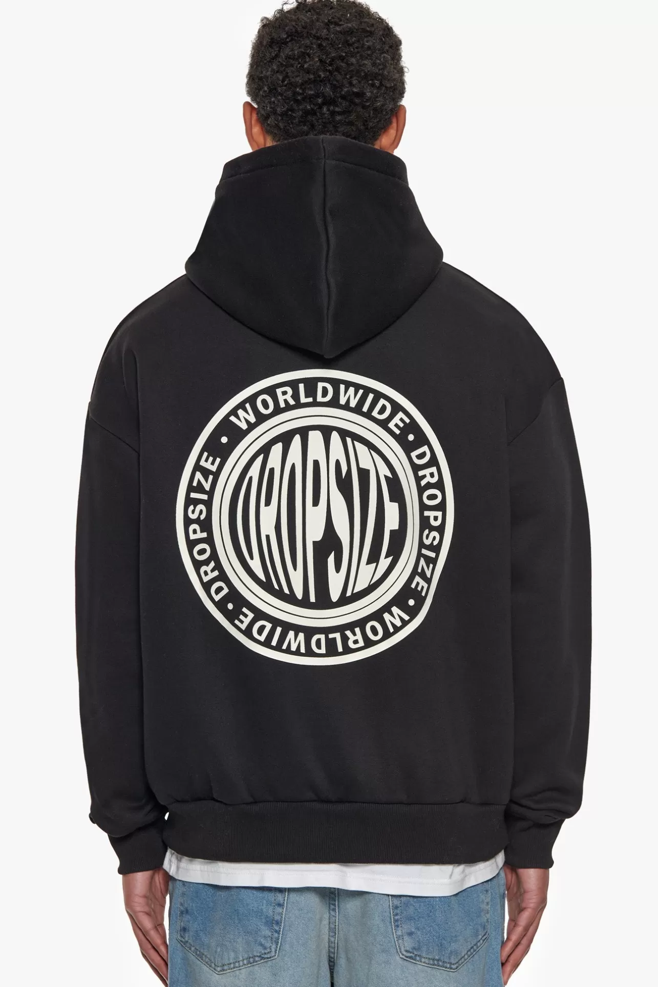 Dropsize HEAVY OVERSIZED WORLDWIDE HOODIE BLACK* Hoodie