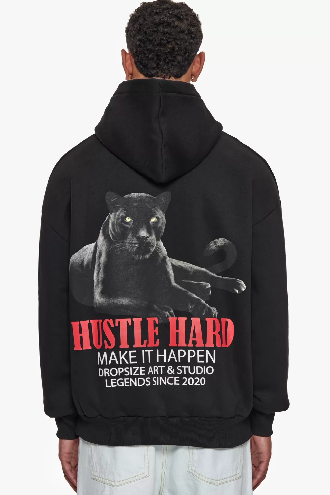 Dropsize HEAVY OVERZIZE MAKE IT HAPPEN HOODIE BLACK* Hoodie