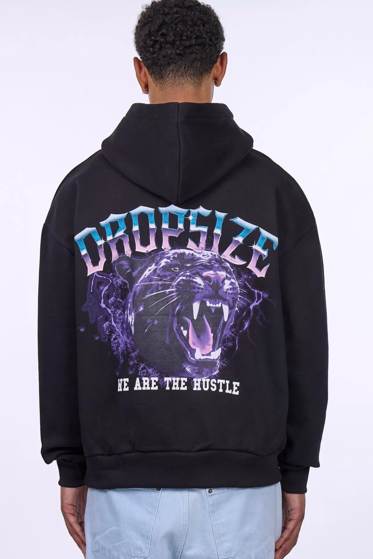 Dropsize HEAVY OVERZIZE NEON PANTHER HOODIE BLACK* Hoodie