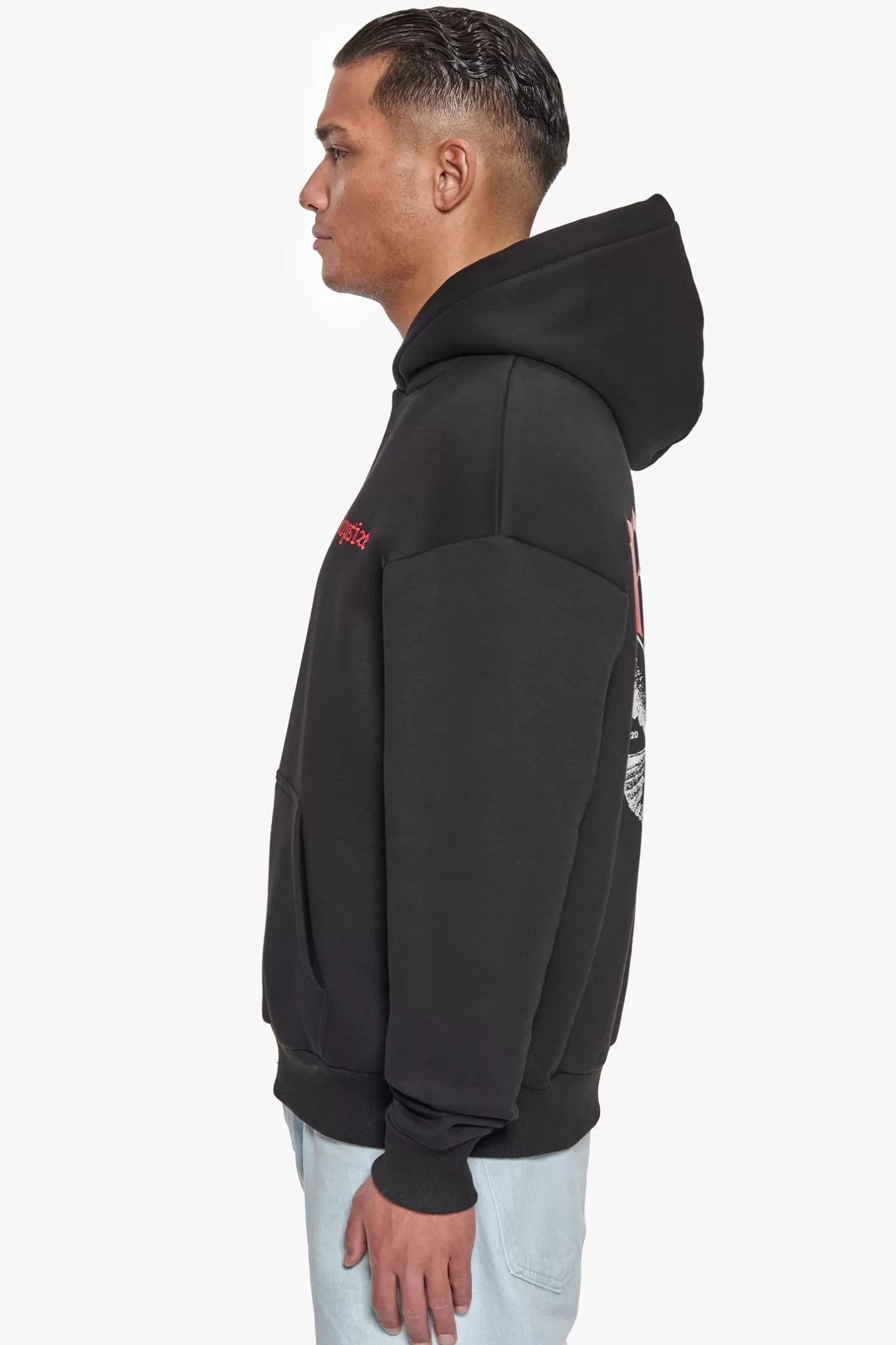 Dropsize HEAVY OVERZIZE NO FIGHT NO GLORY HOODIE BLACK* Hoodie