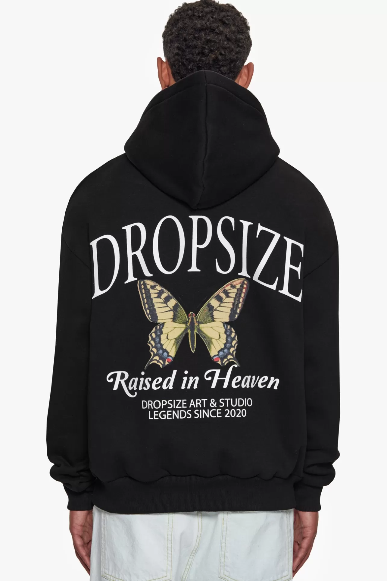 Dropsize HEAVY OVERZIZE RAISED IN HEAVEN HOODIE BLACK* Hoodie